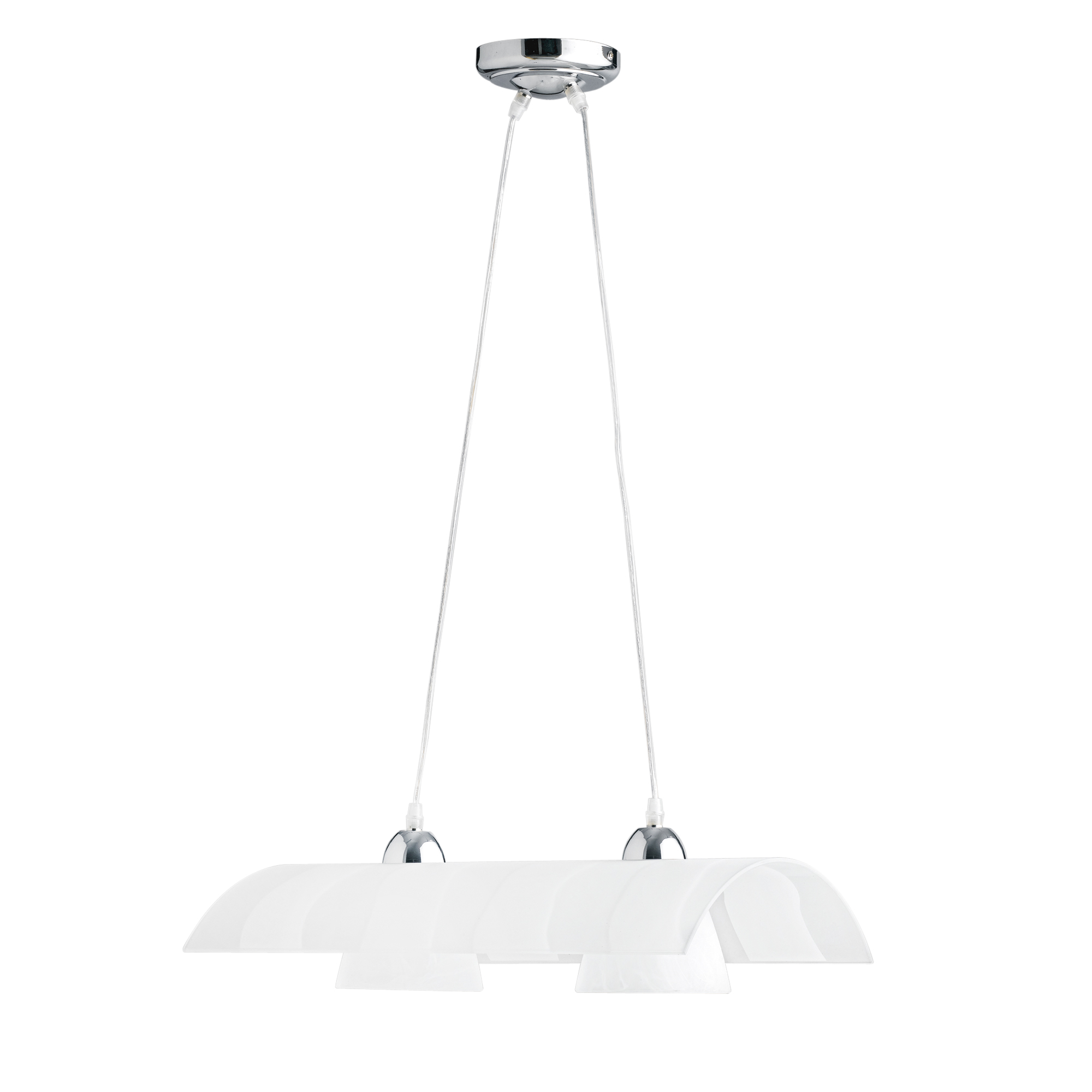 ZEBRATA pendant in white glass with two lights - Luce Ambiente e Design