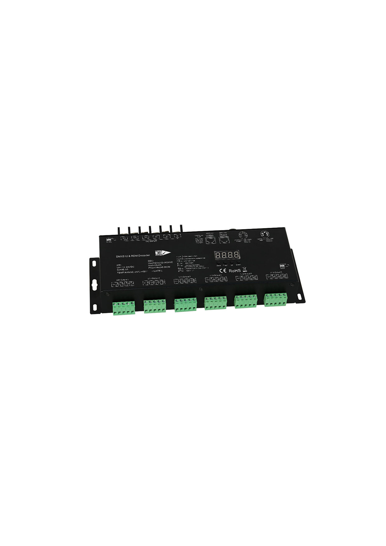 DMX controller 24 channels constant voltage 4A DC12/24 24x(48-96W) 24x4A - Intec