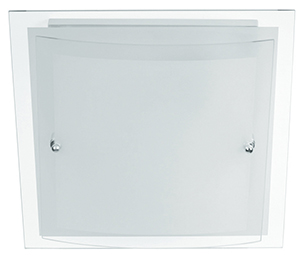 DRITTA CURVA ceiling light in white glass 30 x 30 cm - Luce Ambiente e Design