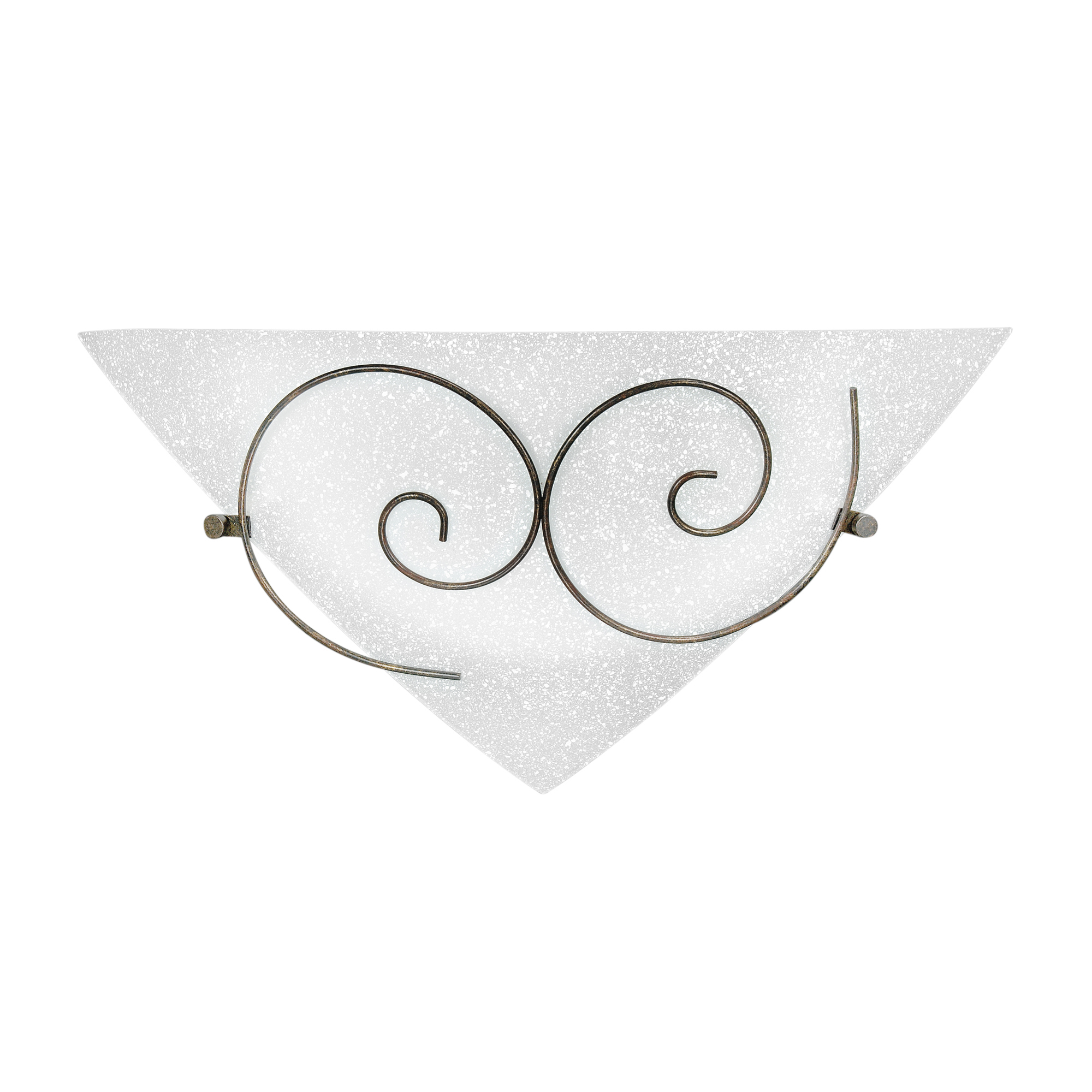 RICCIOLO wall light in white glass with rust metal decoration 40x19 cm - Luce Ambiente e Design