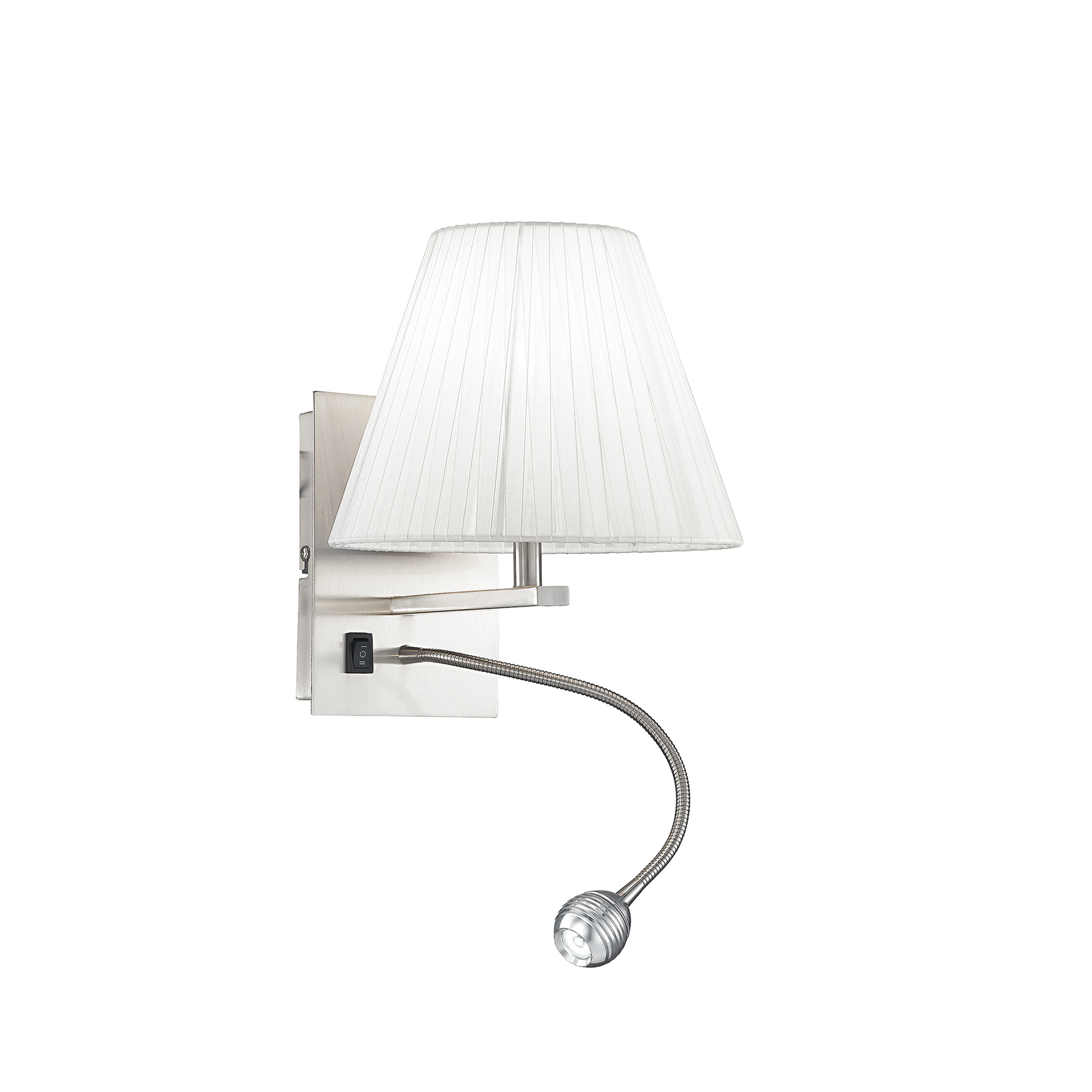 HELLY LED wall light in pleated white fabric with flexible arm - Luce Ambiente e Design