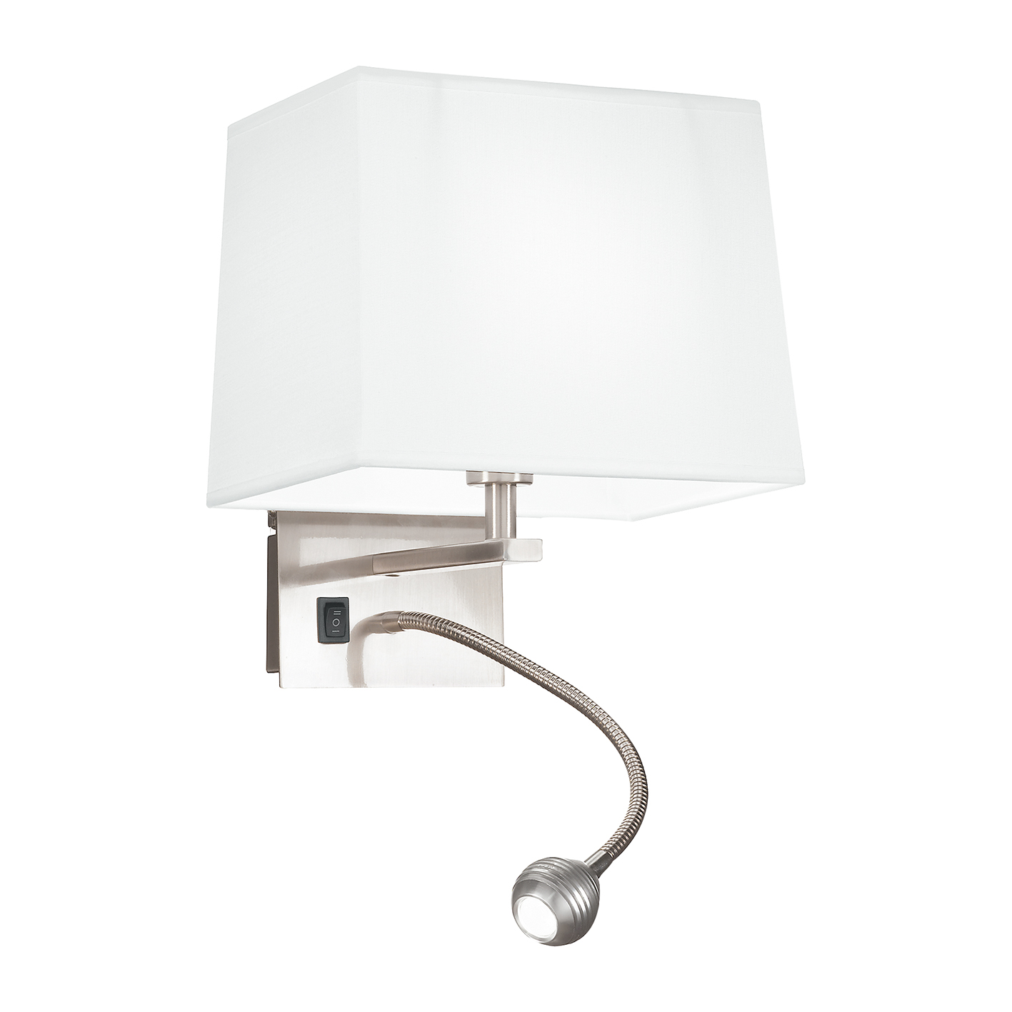 HELLY LED wall light in white fabric with flexible arm - Luce Ambiente e Design