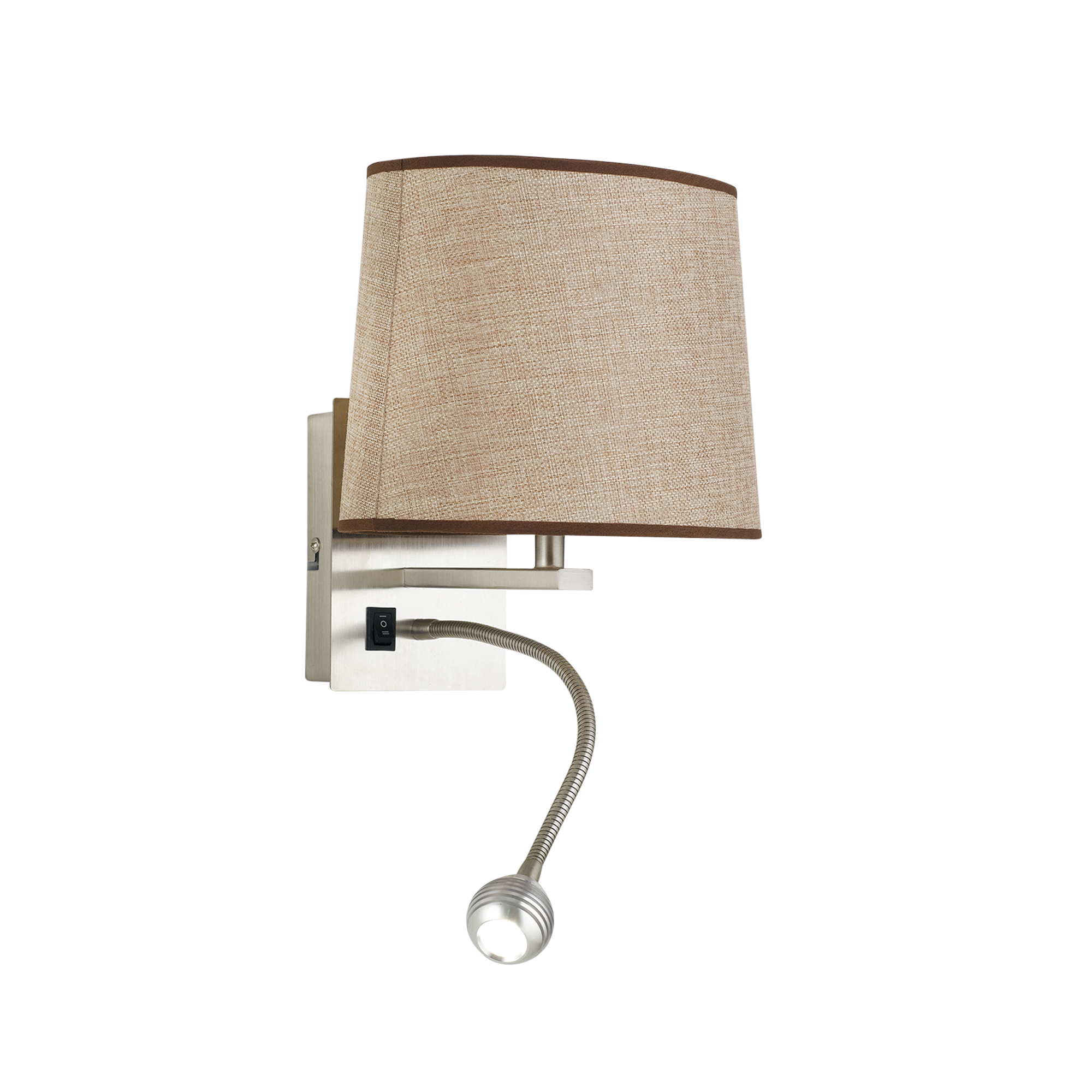 HELLY LED wall light in ecru fabric with flexible arm - Luce Ambiente e Design