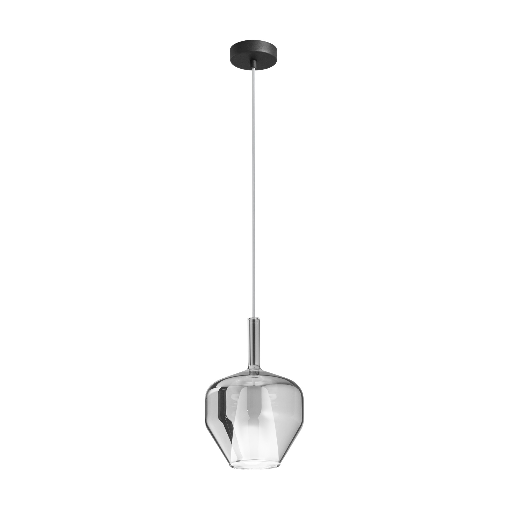 PIREX pendant in smoked grey glass Ø 20 cm - Luce Ambiente e Design