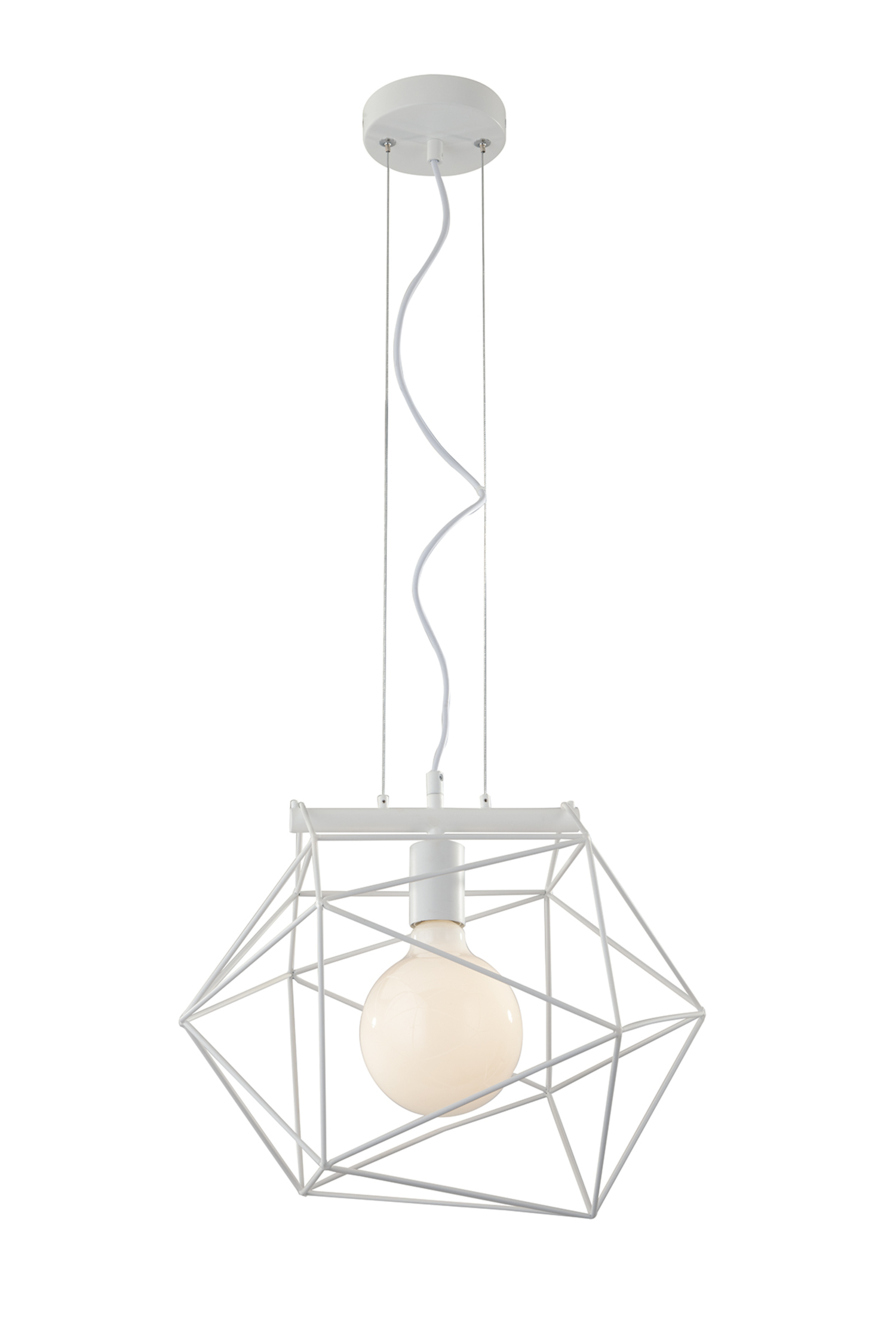 ABRAXAS pendant light in white metal with single light point - Luce Ambiente e Design