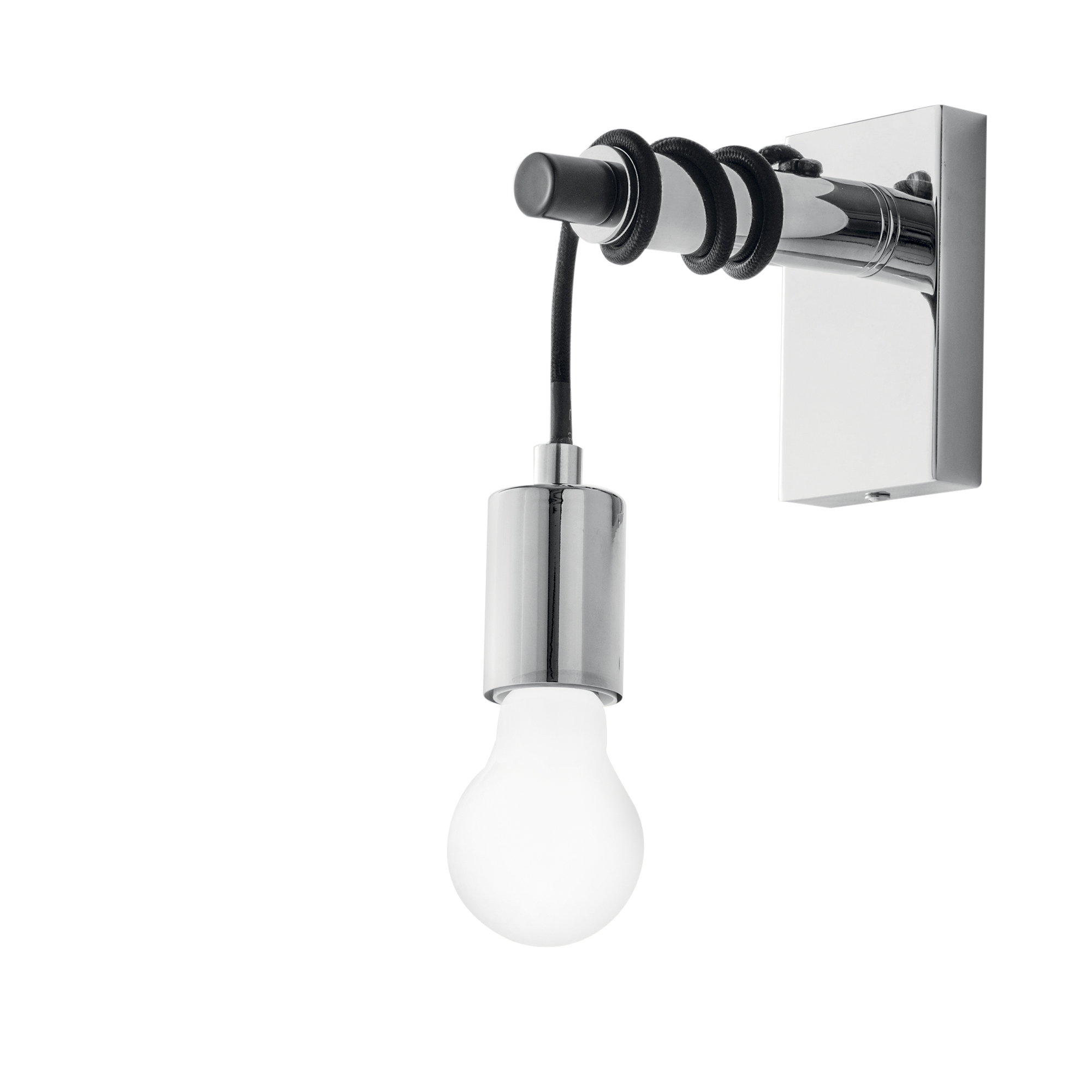 ADMIRAL wall light with chrome metal frame and fabric cables - Luce Ambiente e Design