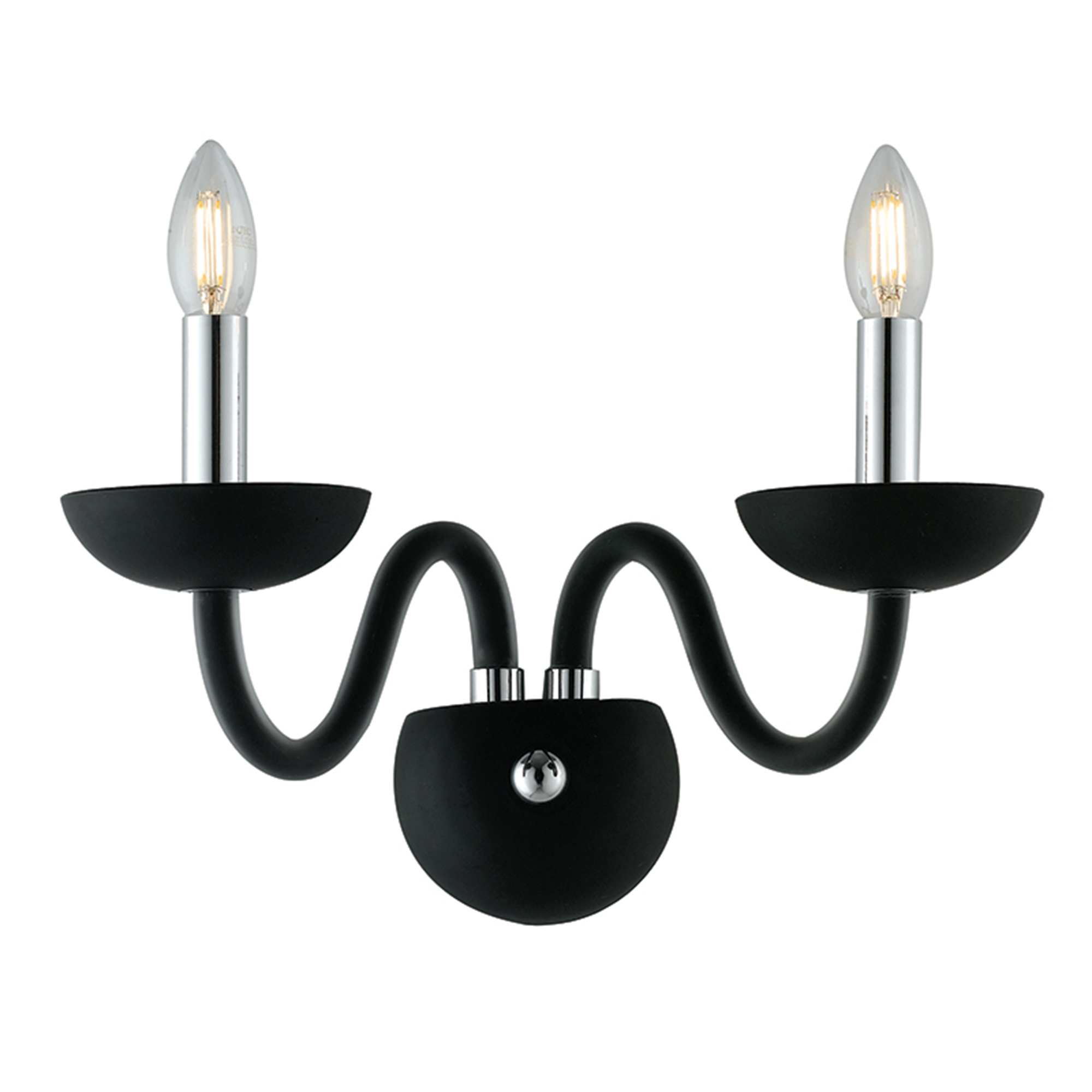 ALFIERE wall light in black blown glass with two lights - Luce Ambiente e Design
