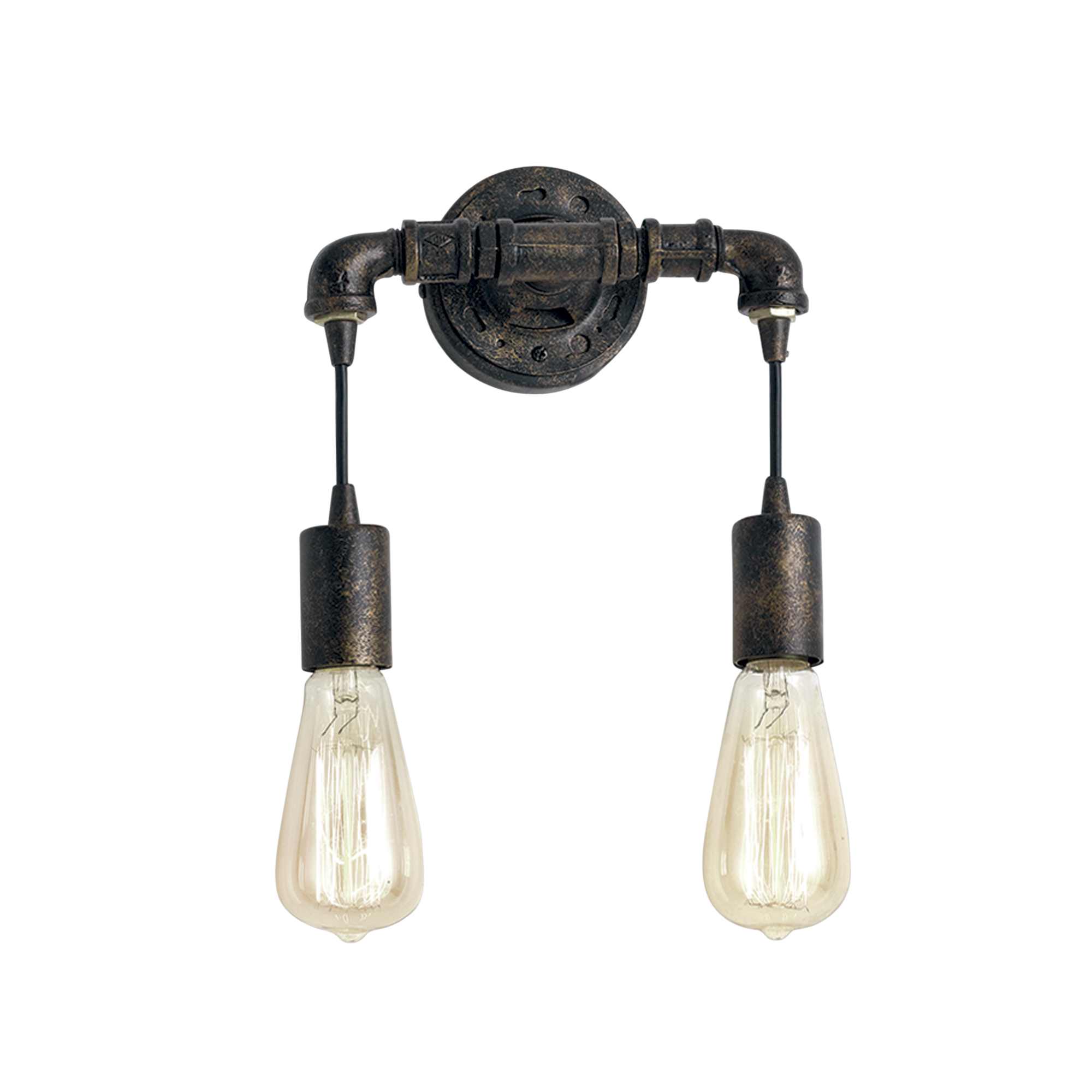 AMARCORD wall light in aged rust metal with two light points - Luce Ambiente e Design