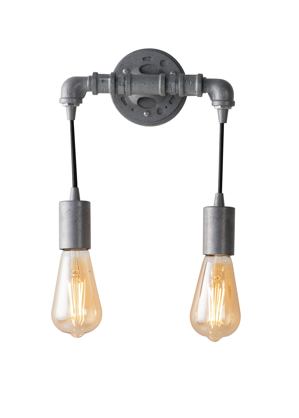 AMARCORD wall light in aged galvanized metal with two light points - Luce Ambiente e Design