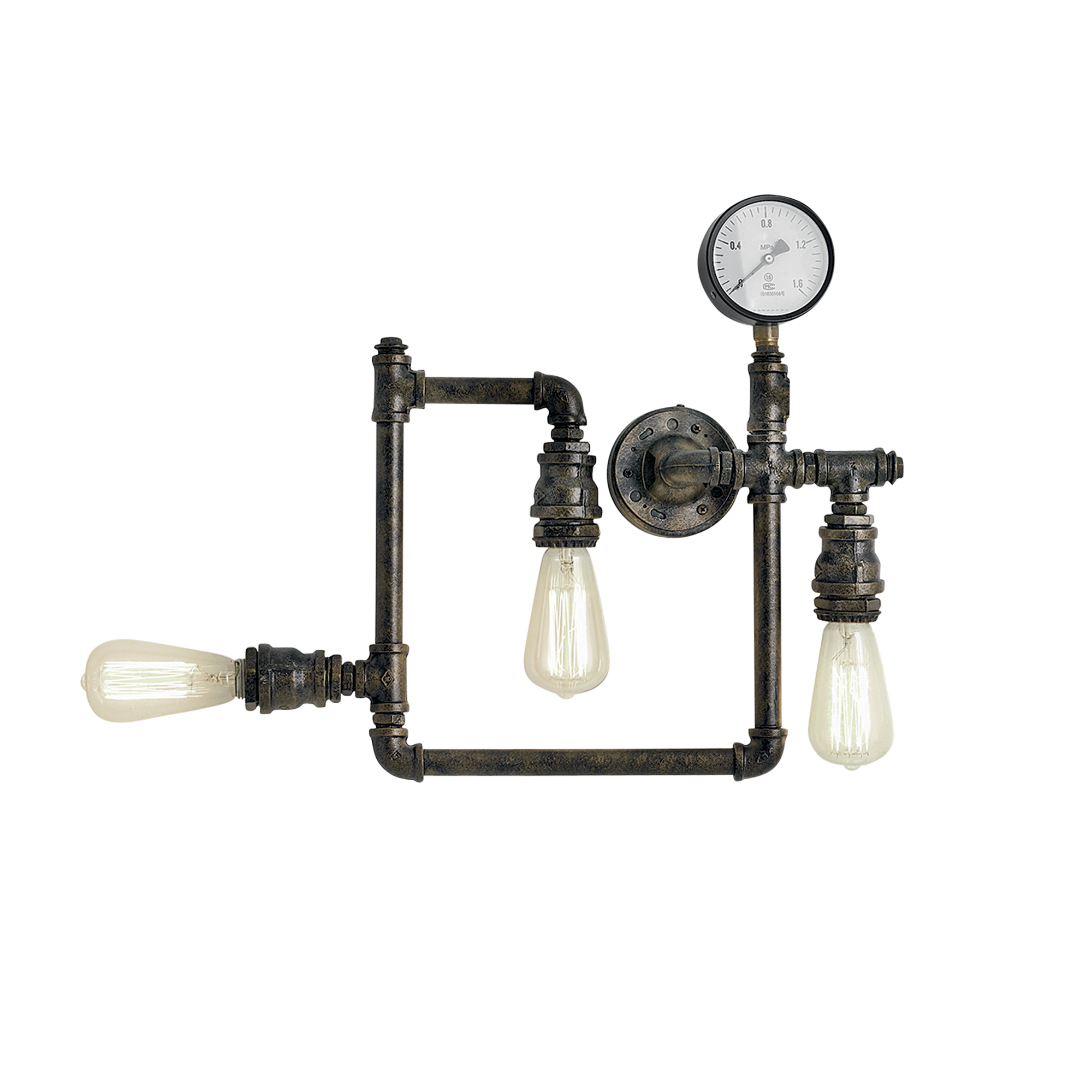 AMARCORD ceiling light in aged rust metal with three light points - Luce Ambiente e Design