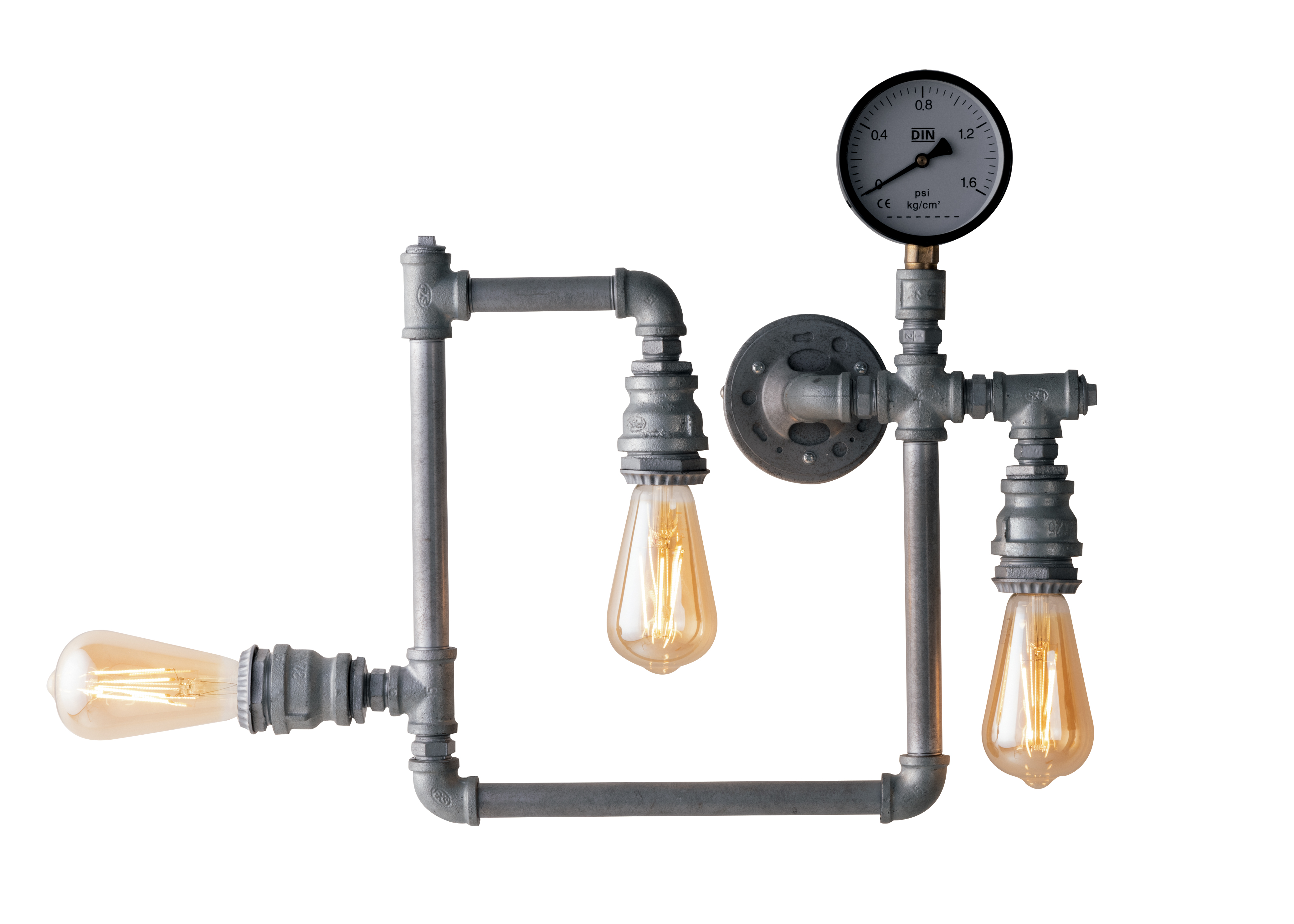 AMARCORD ceiling light in aged galvanized metal with three light points - Luce Ambiente e Design