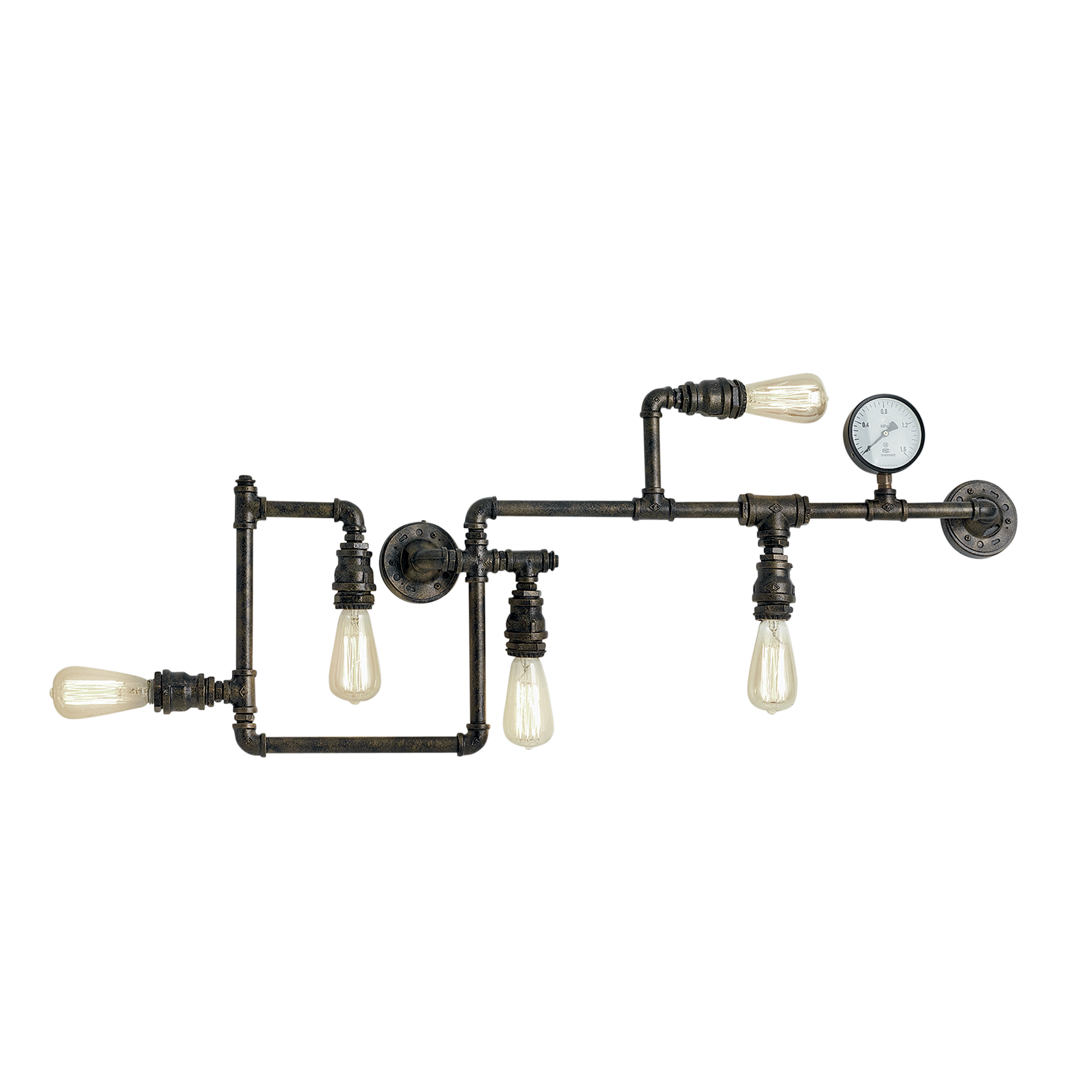 AMARCORD ceiling light in aged rust metal with five light points - Luce Ambiente e Design