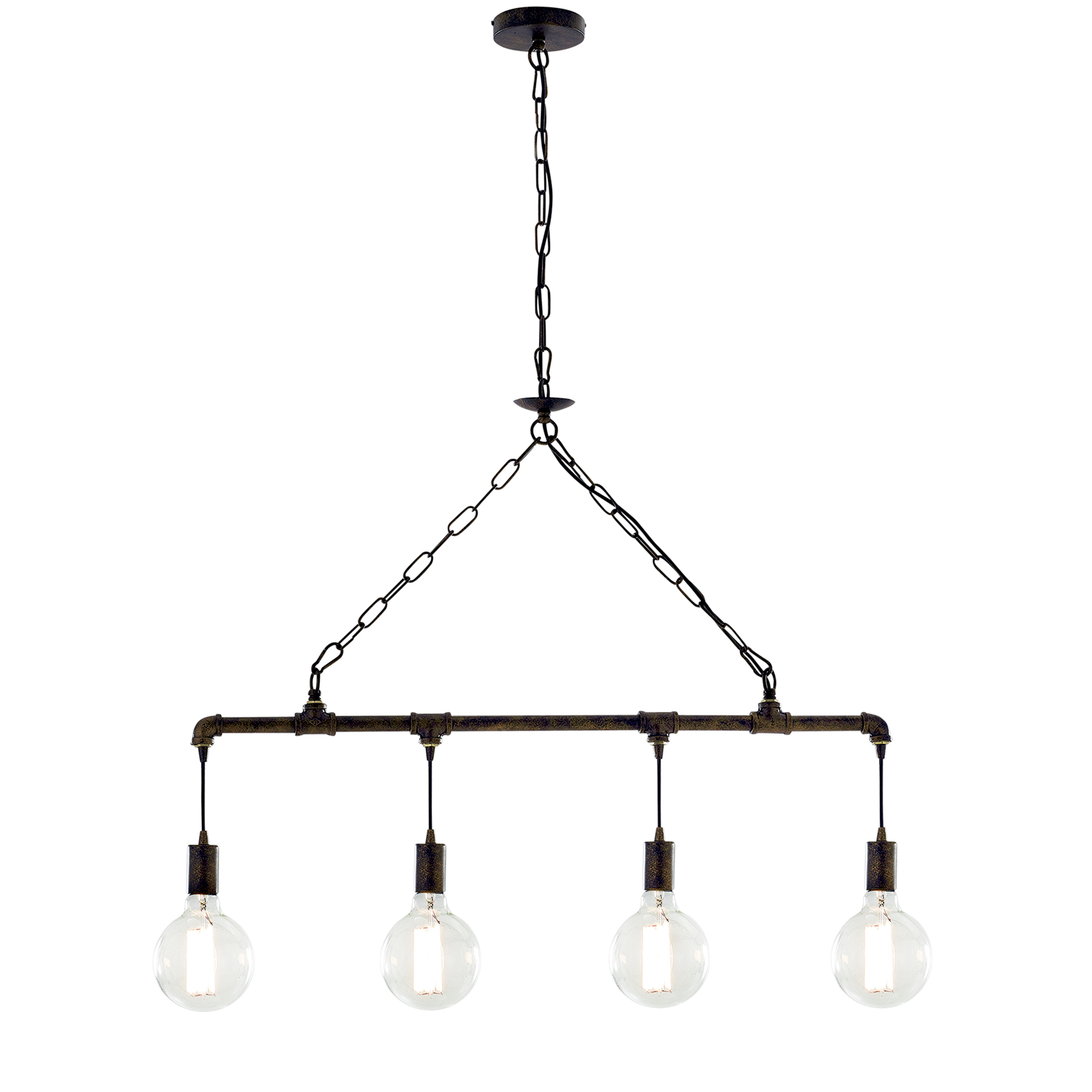 AMARCORD pendant light in rust metal with four light points - Luce Ambiente e Design