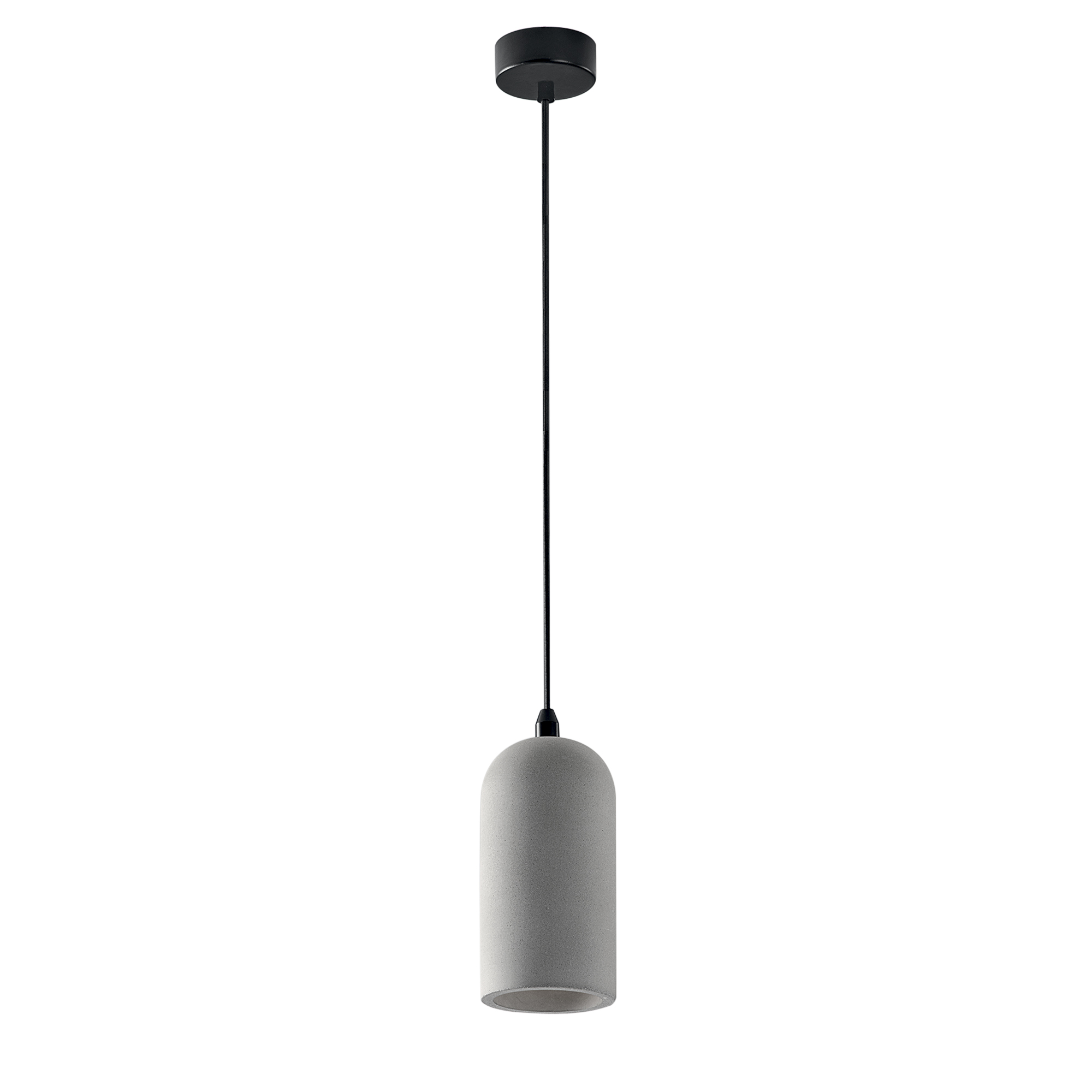 ANDO frustum-shaped pendant light in grey concrete - Luce Ambiente e Design