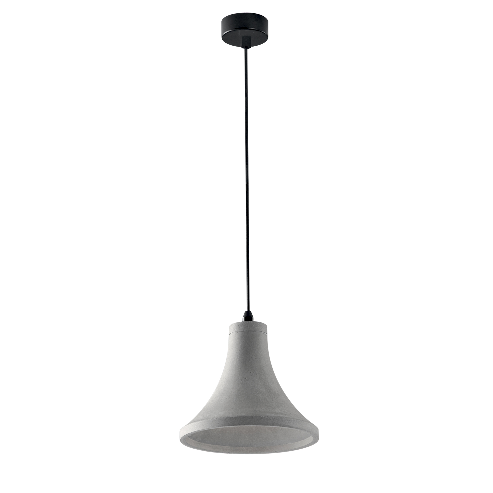 ANDO cylindrical pendant light in grey concrete - Luce Ambiente e Design