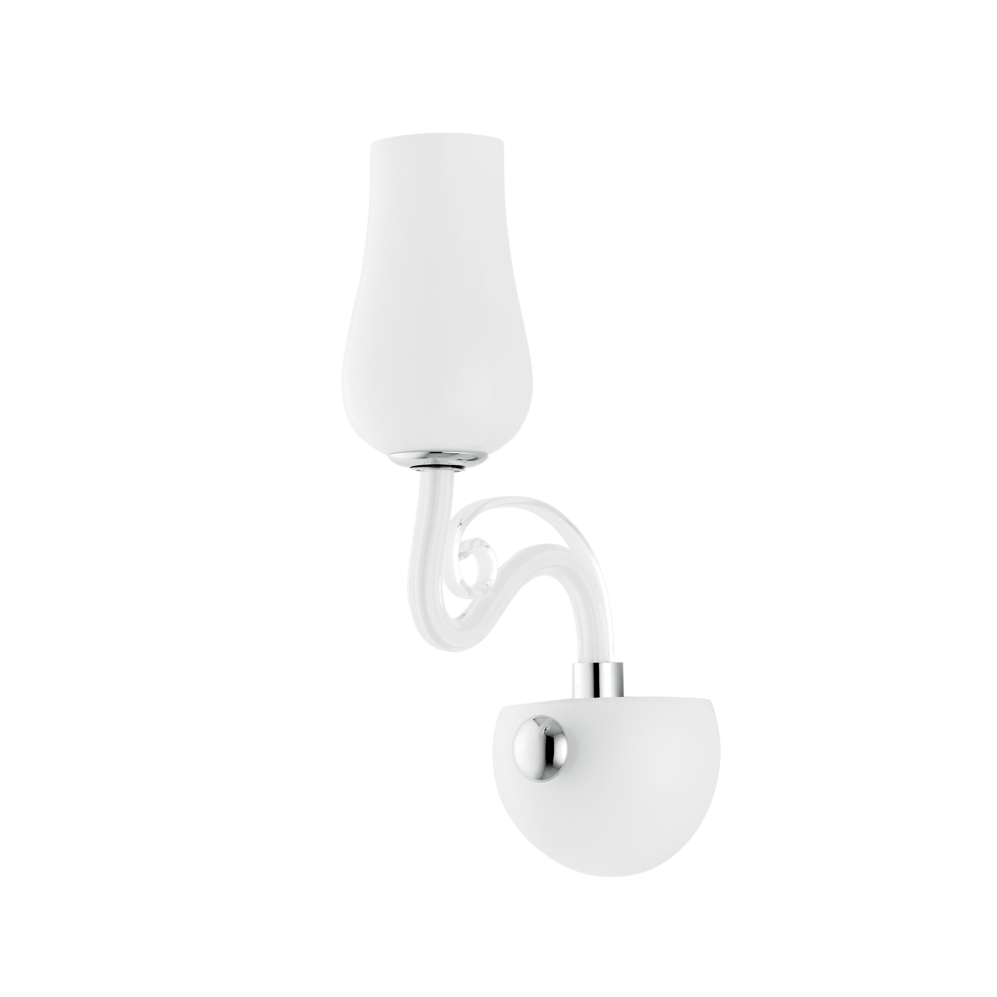 ANGEL wall light in white glass with chrome and transparent details - Luce Ambiente e Design