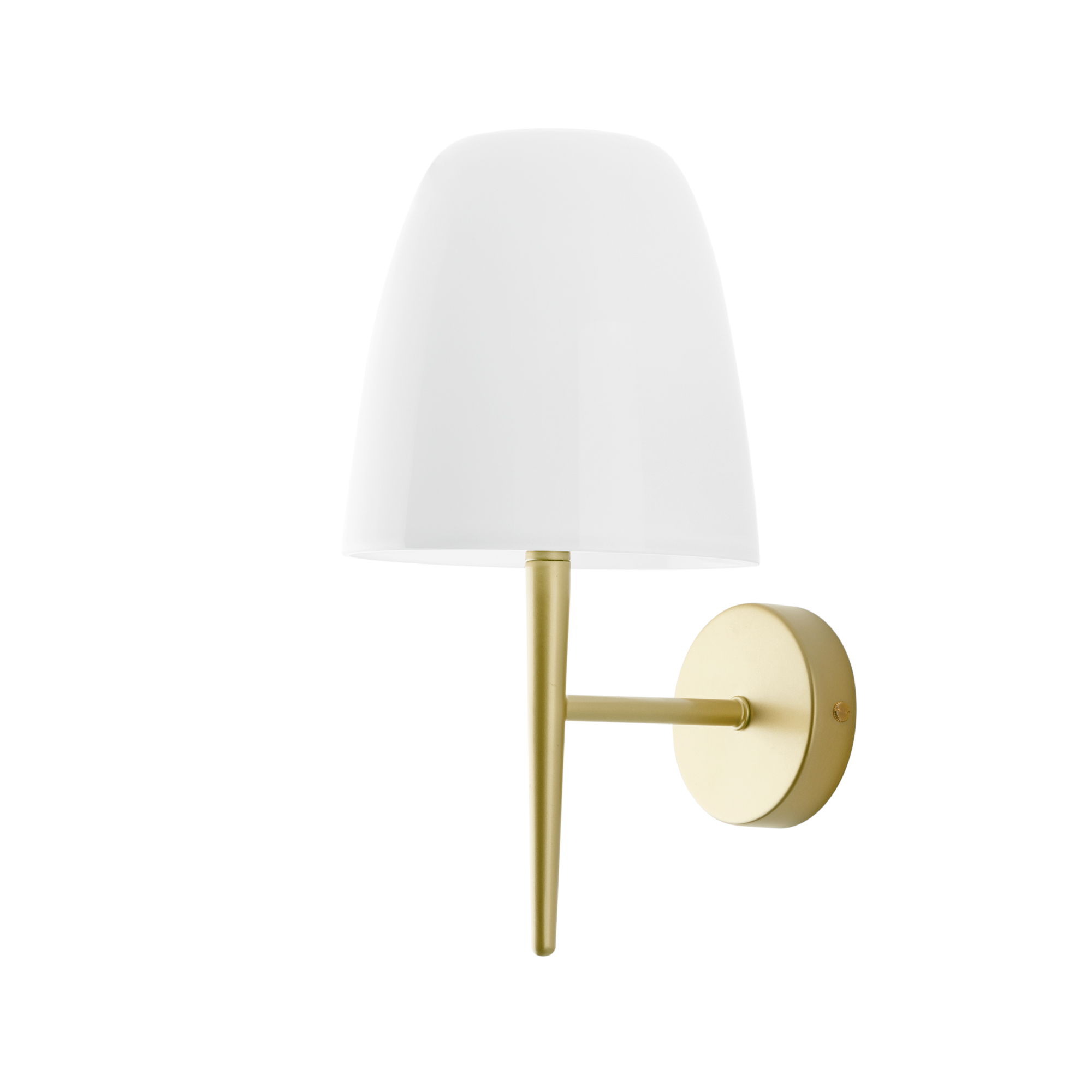 ARES wall light with gold metal frame and white glass diffuser - Luce Ambiente e Design