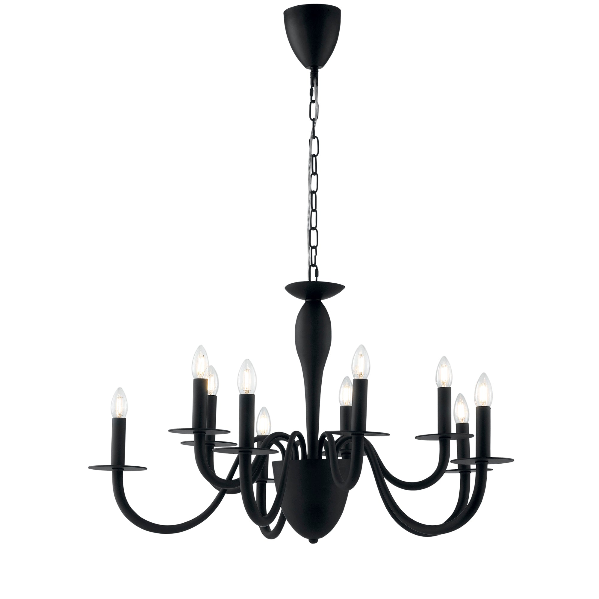 ARMSTRONG chandelier in black metal with ten lights - Luce Ambiente e Design