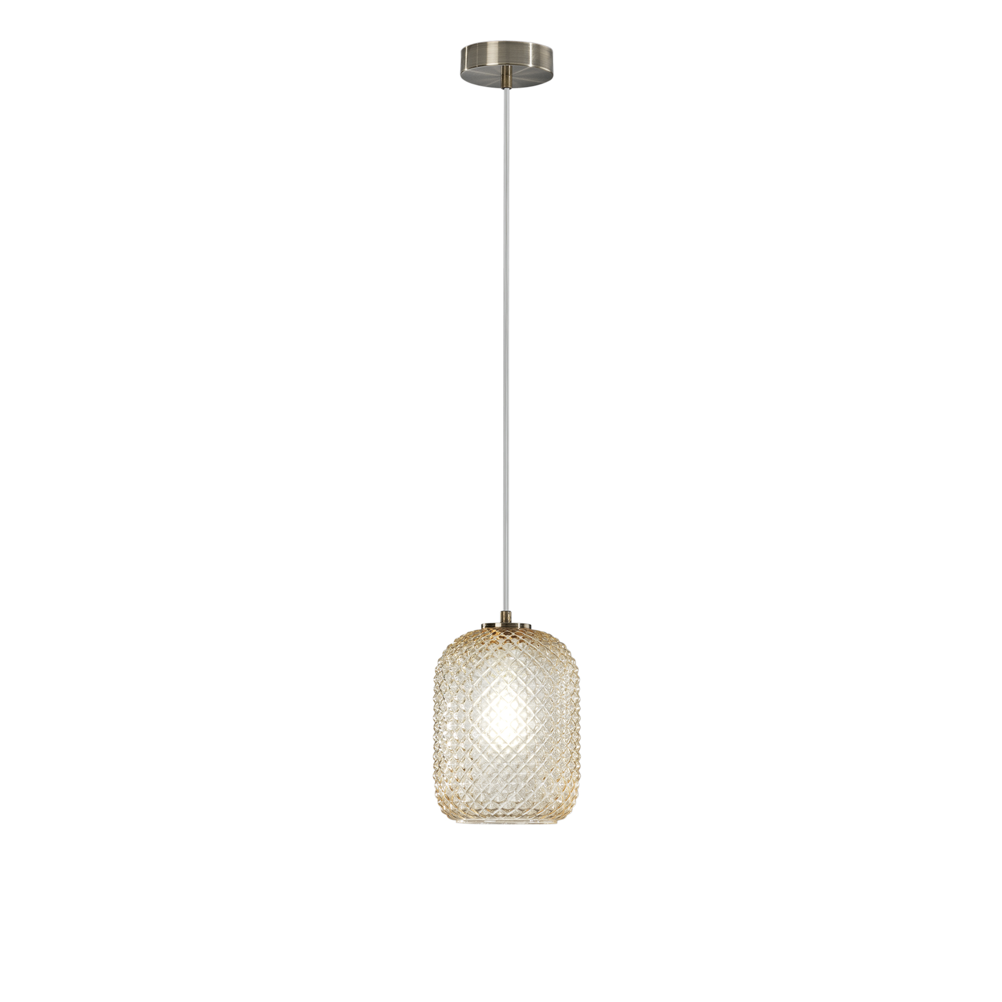 ASHFORD pendant light in amber glass 150 x 15 cm Ø - Luce Ambiente e Design