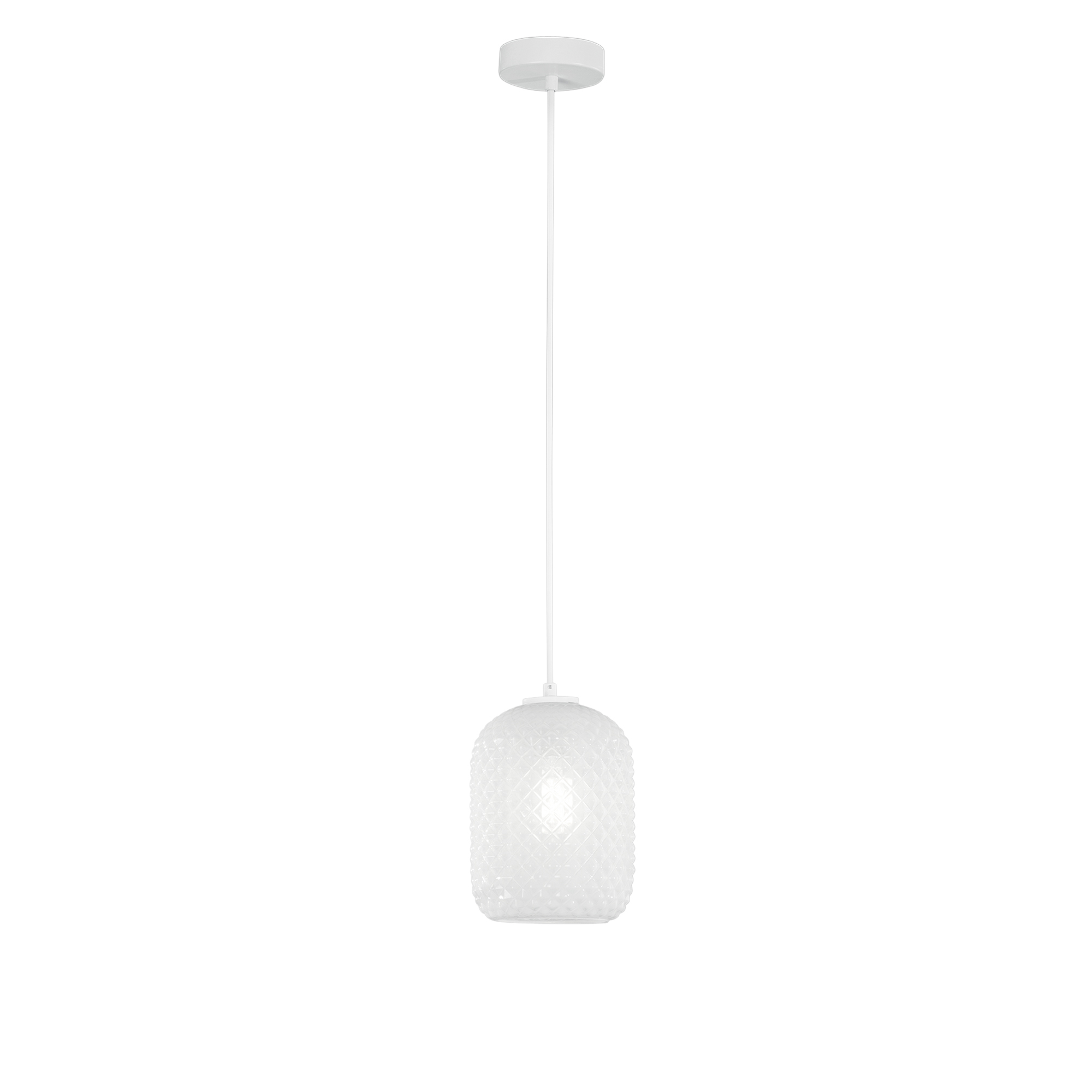 ASHFORD pendant light in white glass 150 x 15 cm Ø - Luce Ambiente e Design