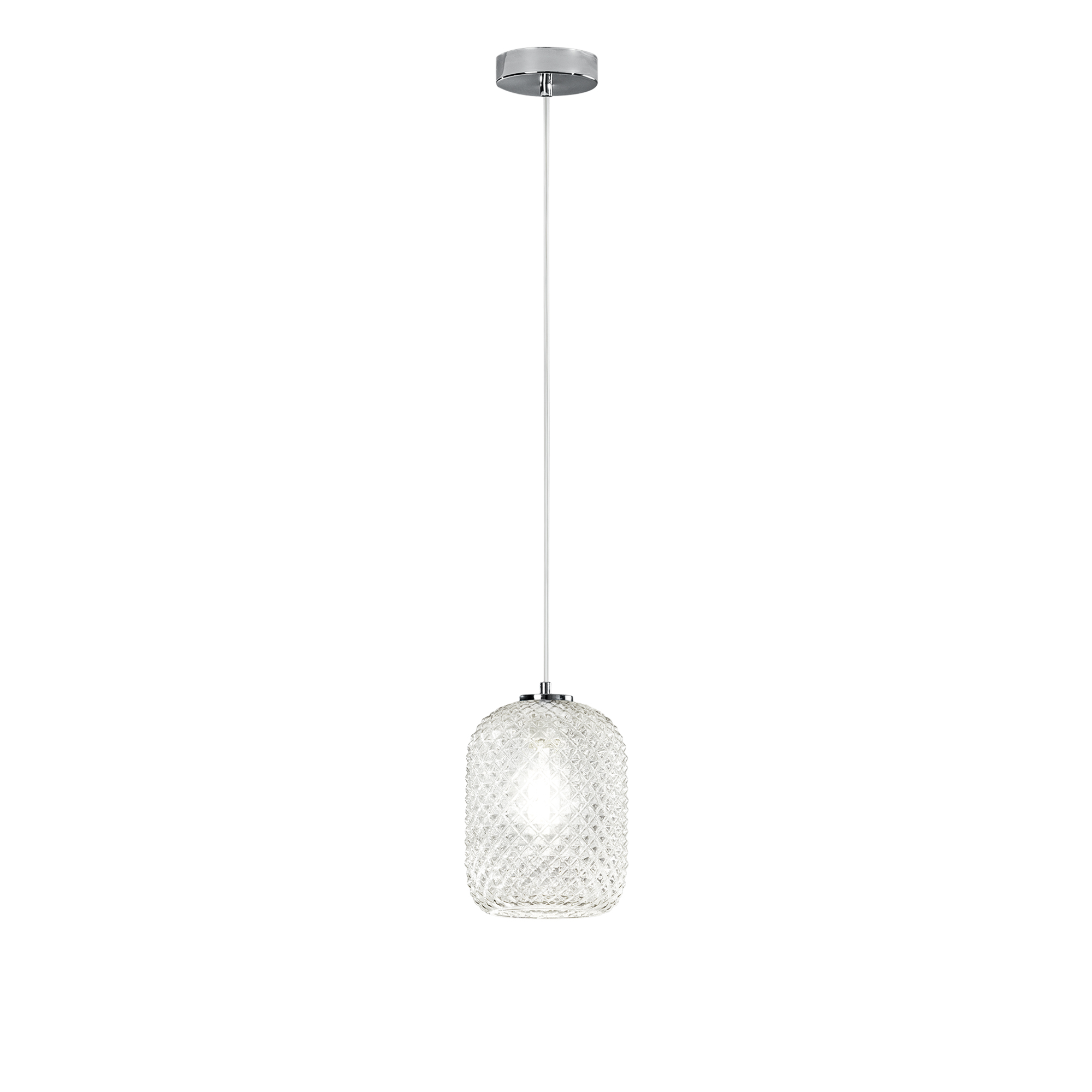 ASHFORD pendant light in transparent glass 150 x 15 cm Ø - Luce Ambiente e Design