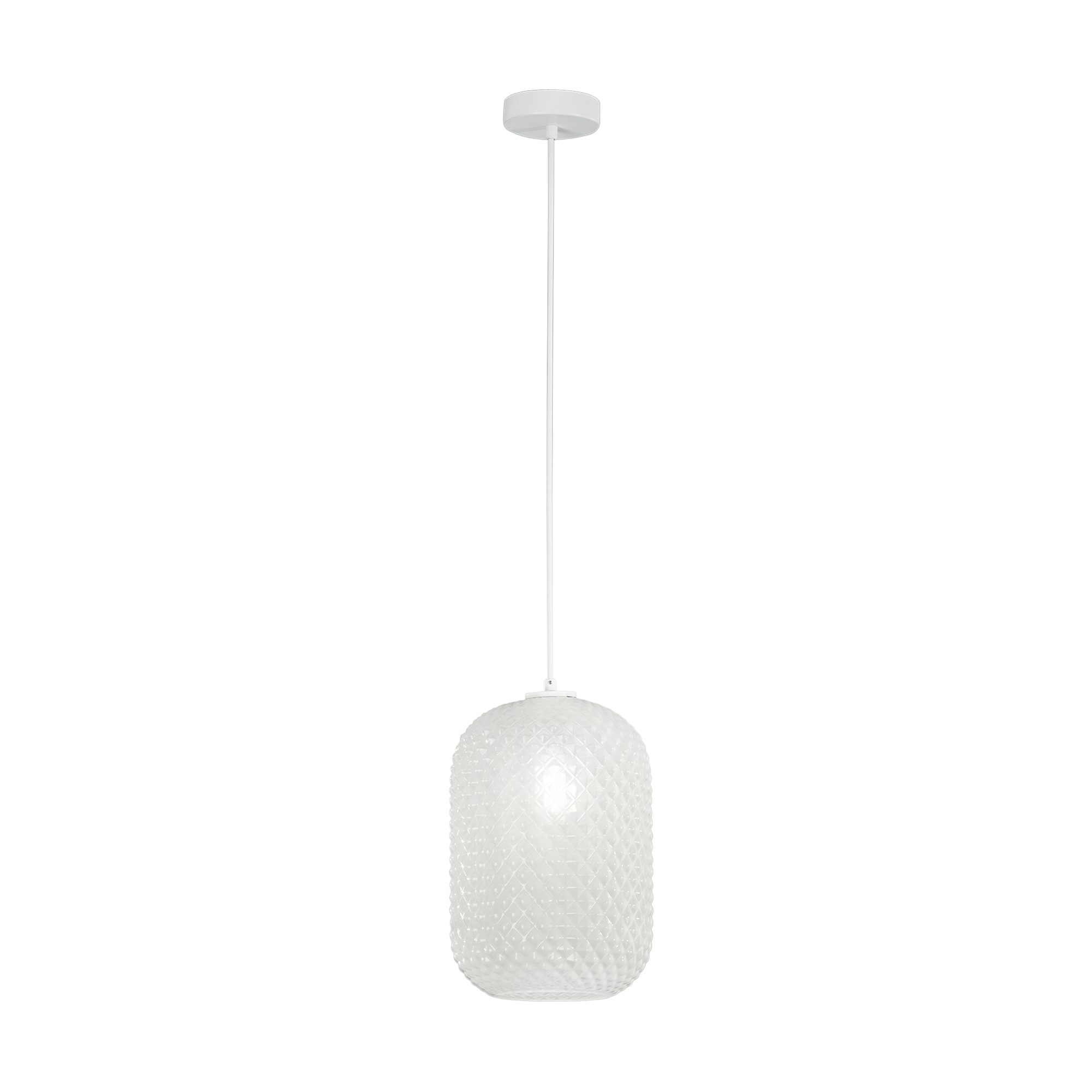 ASHFORD pendant light in white glass 150 x 20 cm Ø - Luce Ambiente e Design