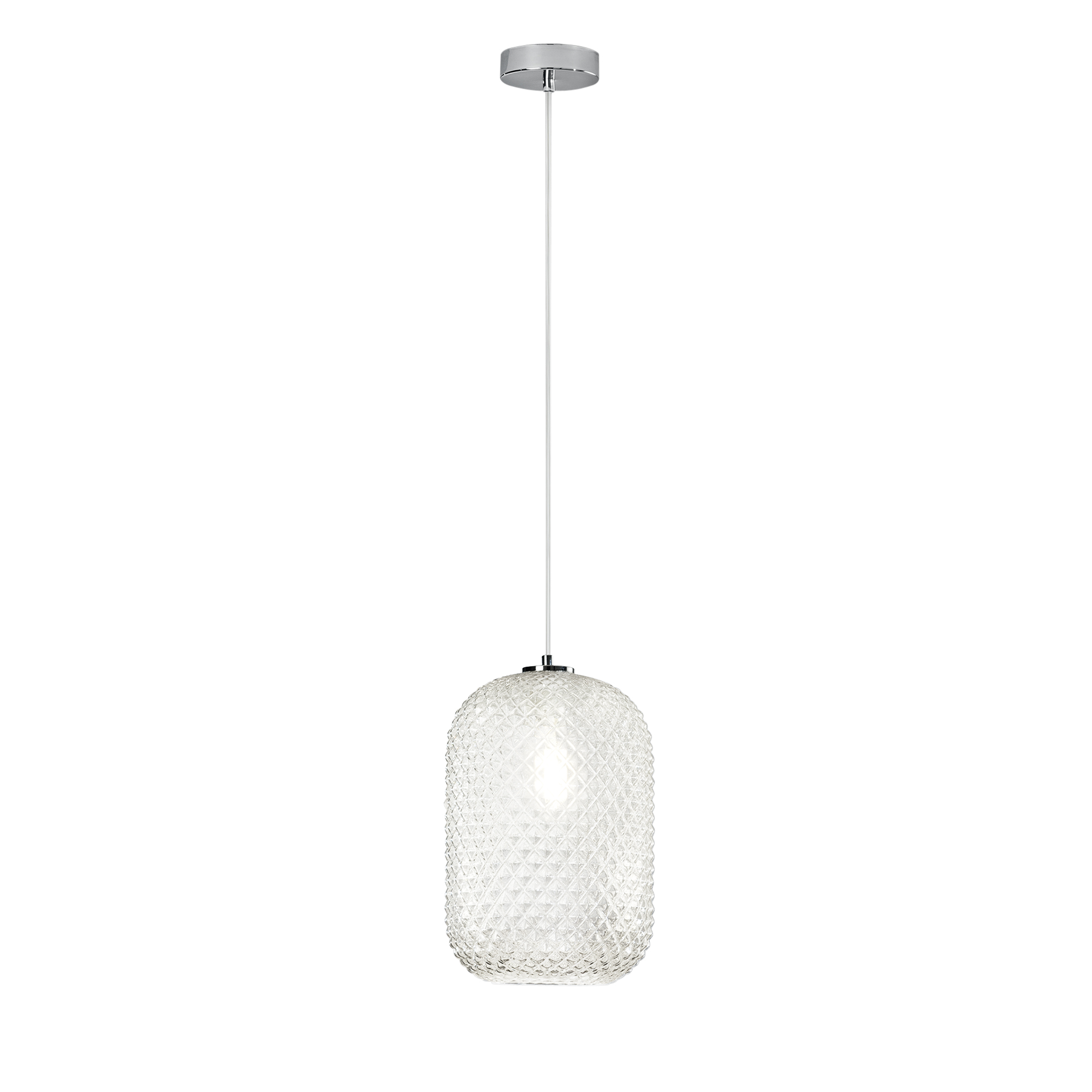 ASHFORD pendant light in transparent glass 150 x 20 cm Ø - Luce Ambiente e Design