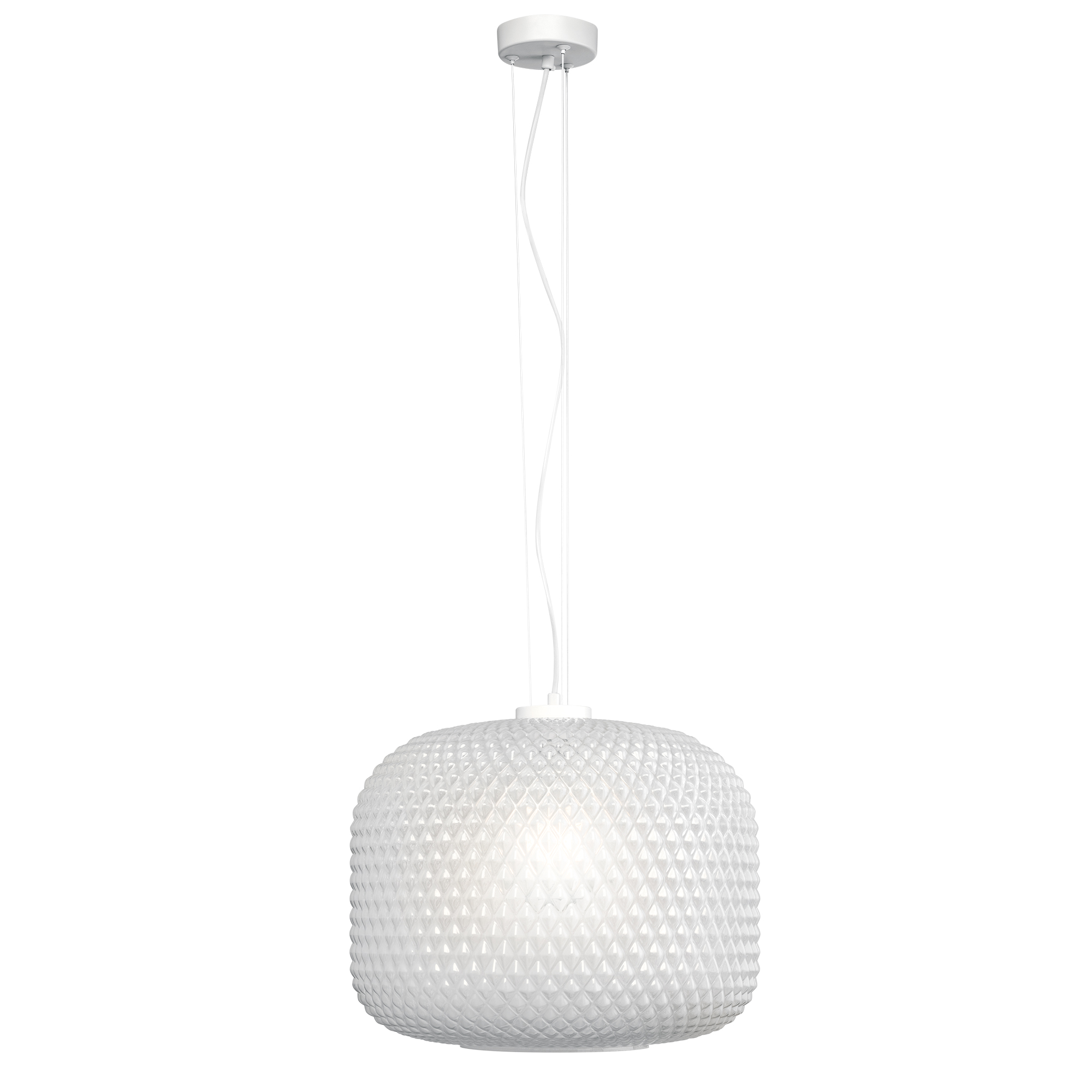 ASHFORD pendant light in white glass 150 x 40 cm Ø - Luce Ambiente e Design