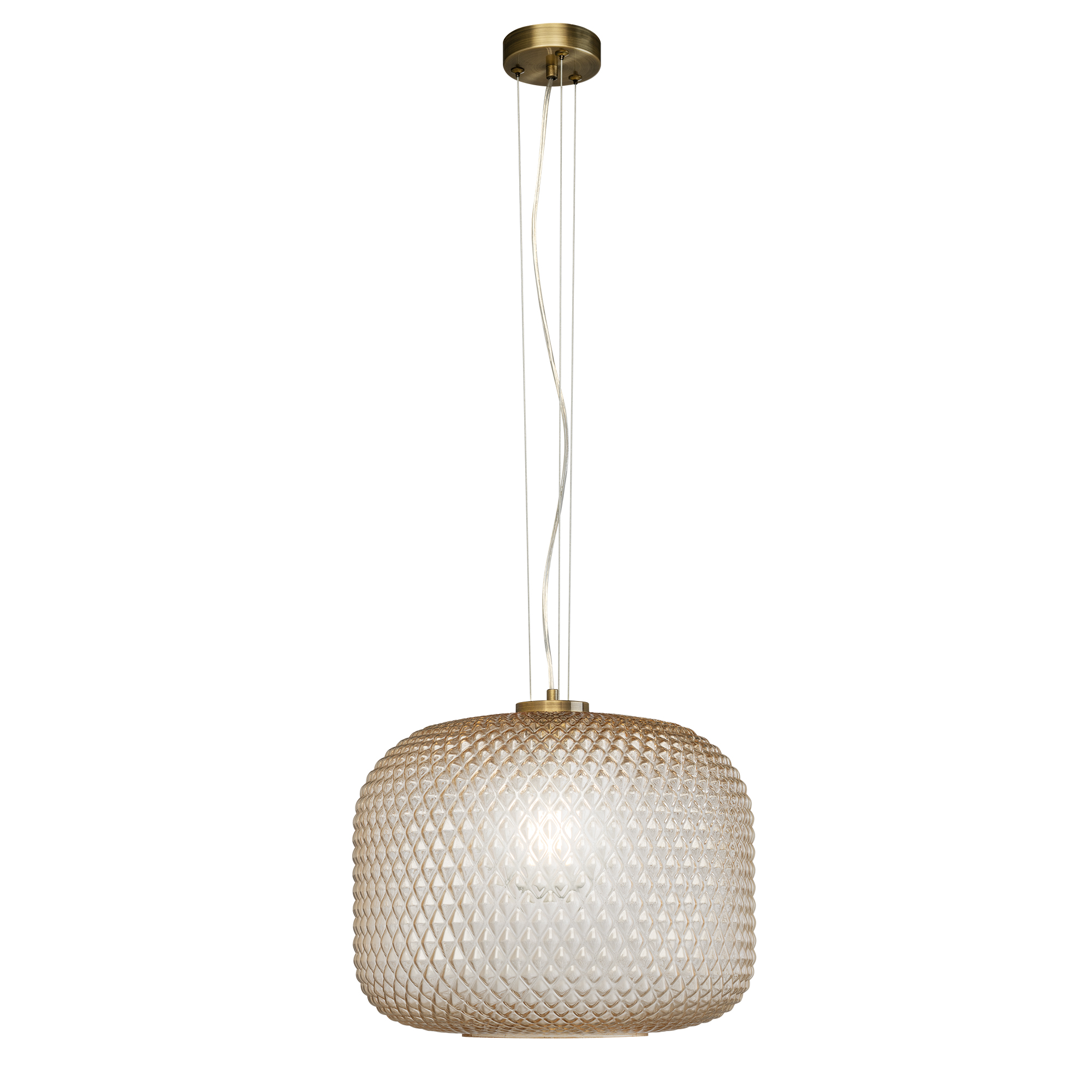 ASHFORD pendant light in amber glass 150 x 40 cm Ø - Luce Ambiente e Design