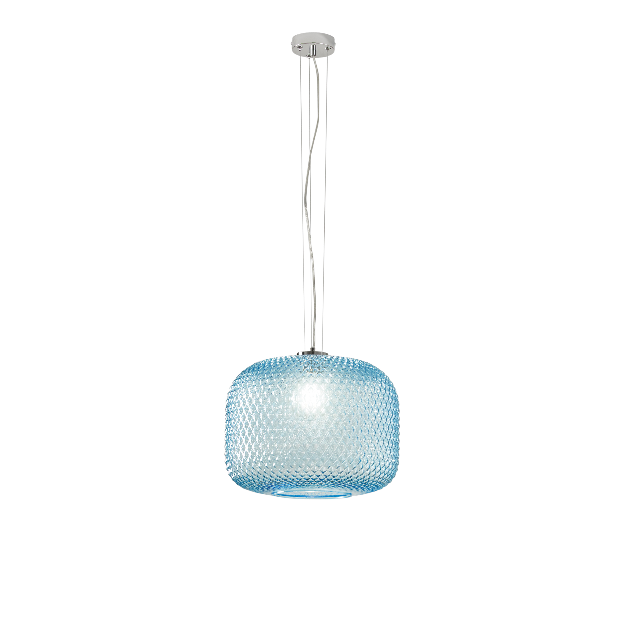 ASHFORD pendant light in aquamarine glass 150 x 40 cm Ø - Luce Ambiente e Design