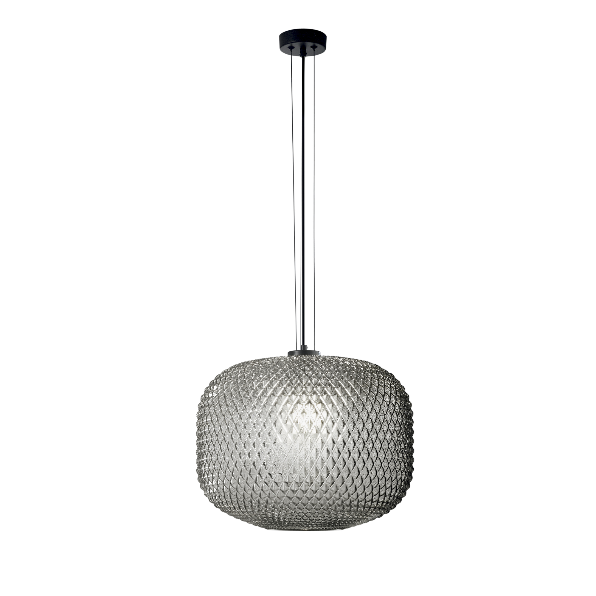 ASHFORD pendant light in grey glass 150 x 40 cm Ø - Luce Ambiente e Design