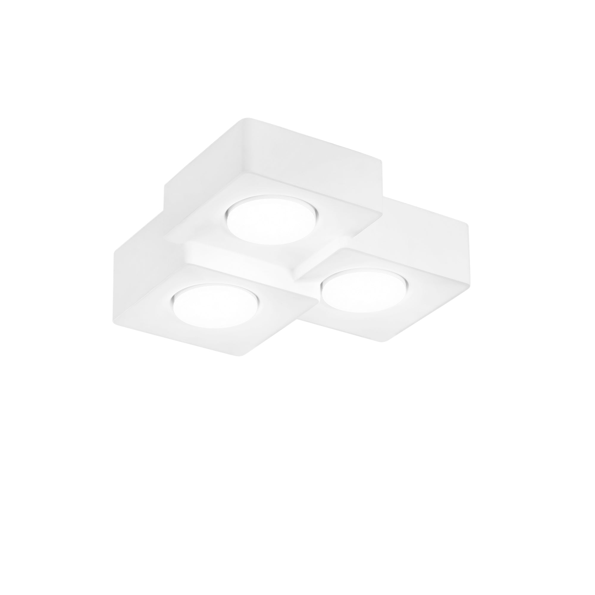 ATHEN triple square ceiling light in paintable plaster - Luce Ambiente e Design
