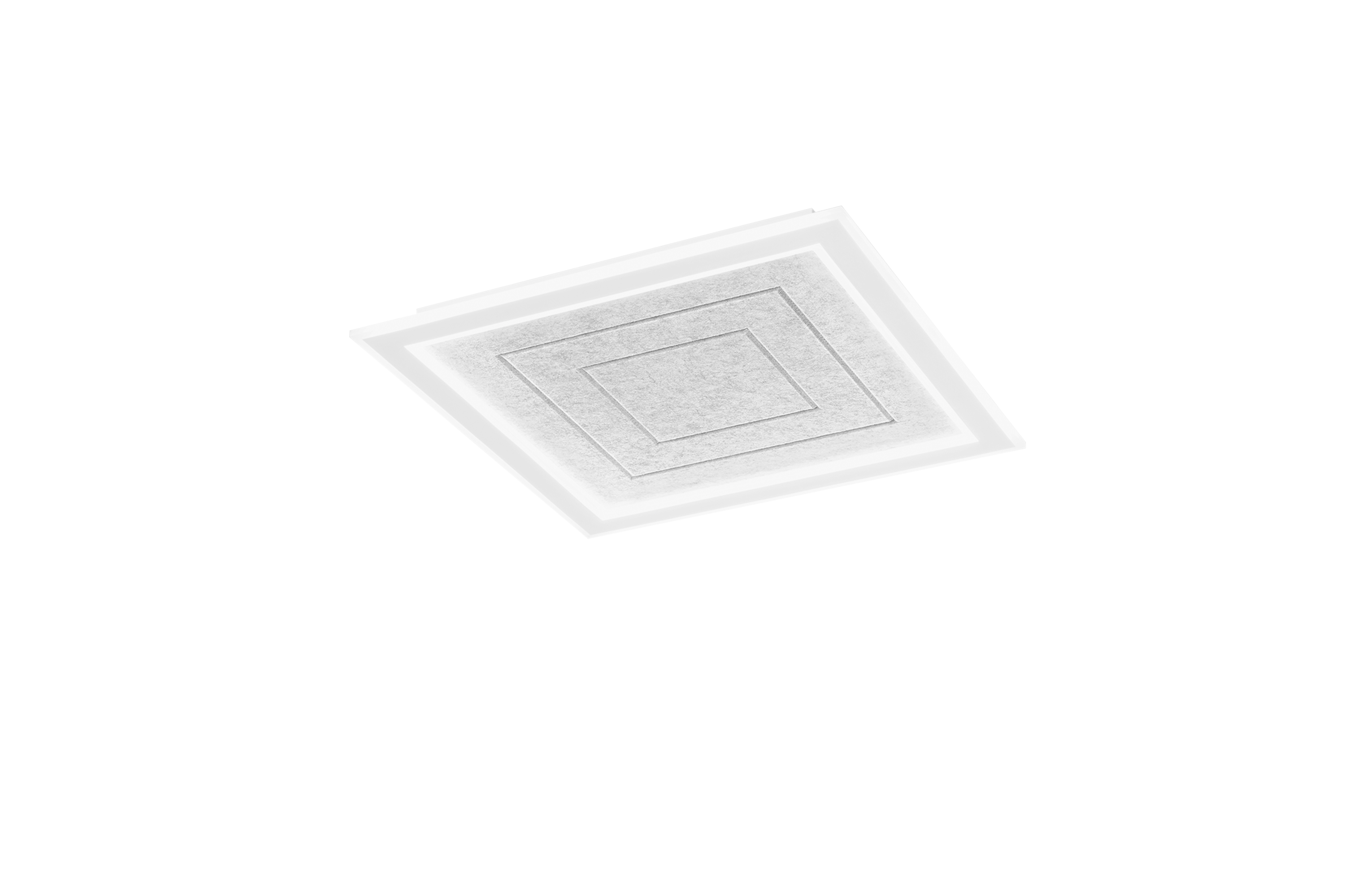 Square LED panel in aluminum with beige acrylic diffuser with central sound-absorbing system with CCT - INTEC