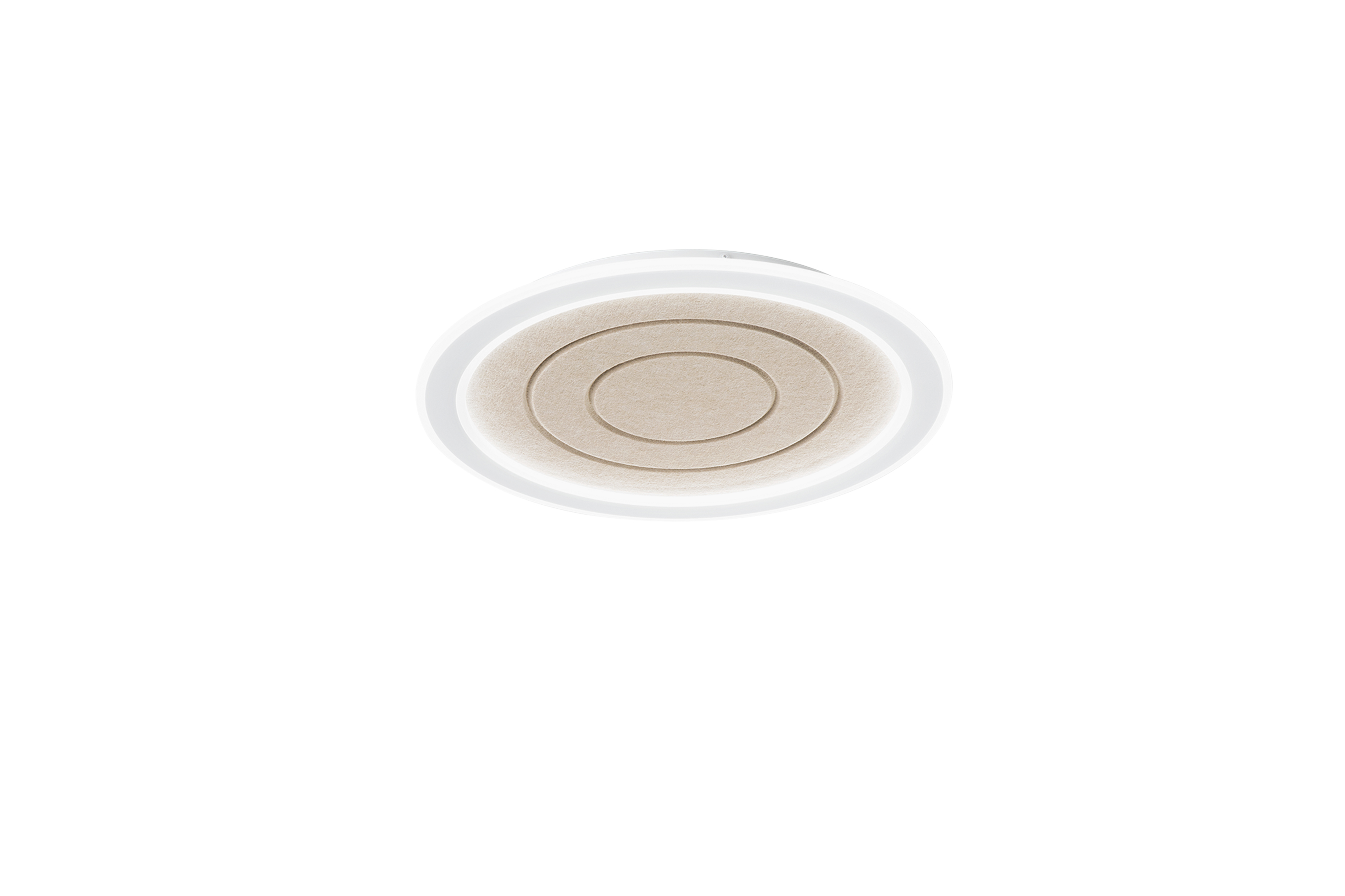 Circular LED panel in aluminum with grey acrylic diffuser with central sound-absorbing system with CCT - INTEC