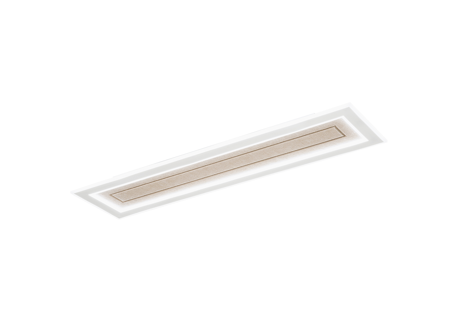 Rectangular LED panel in aluminum with beige acrylic diffuser with central sound-absorbing system with CCT - INTEC