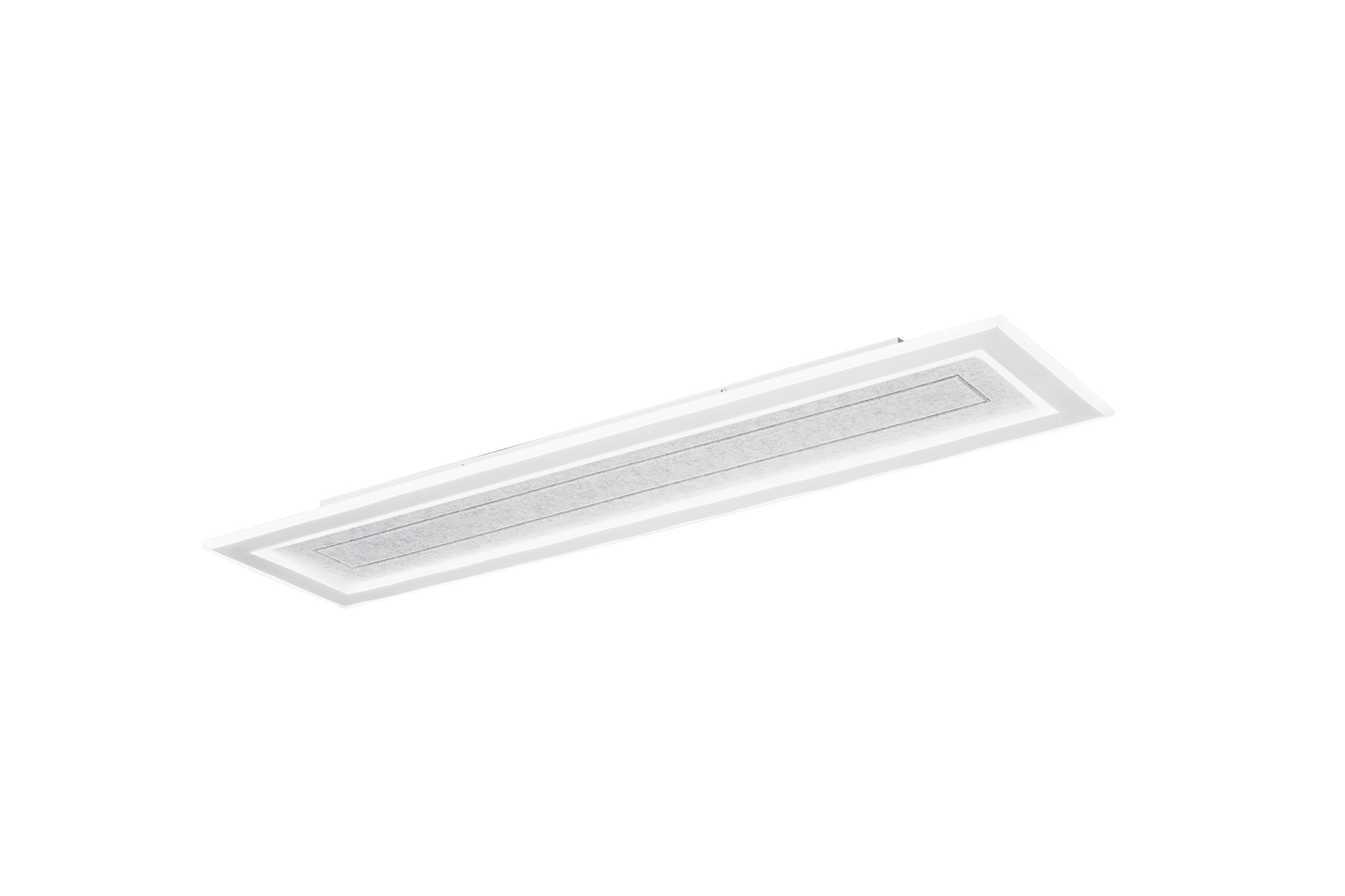 Rectangular LED panel in aluminum with grey acrylic diffuser with central sound-absorbing system with CCT - INTEC
