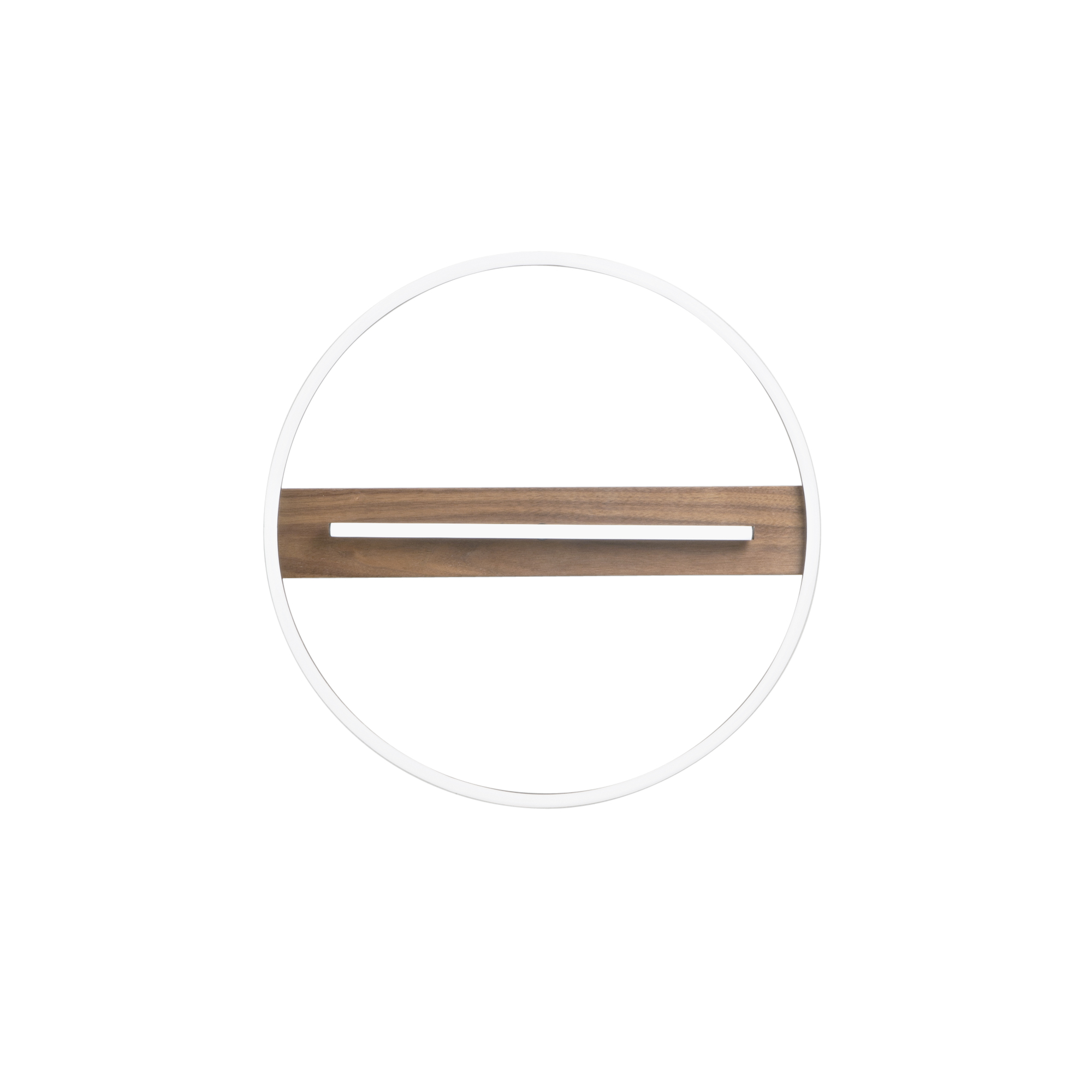 AZIMUTH LED ceiling light with wooden base, metal structure and adjustable light rod, CCT, Ø 50 cm - Luce Ambiente e Design