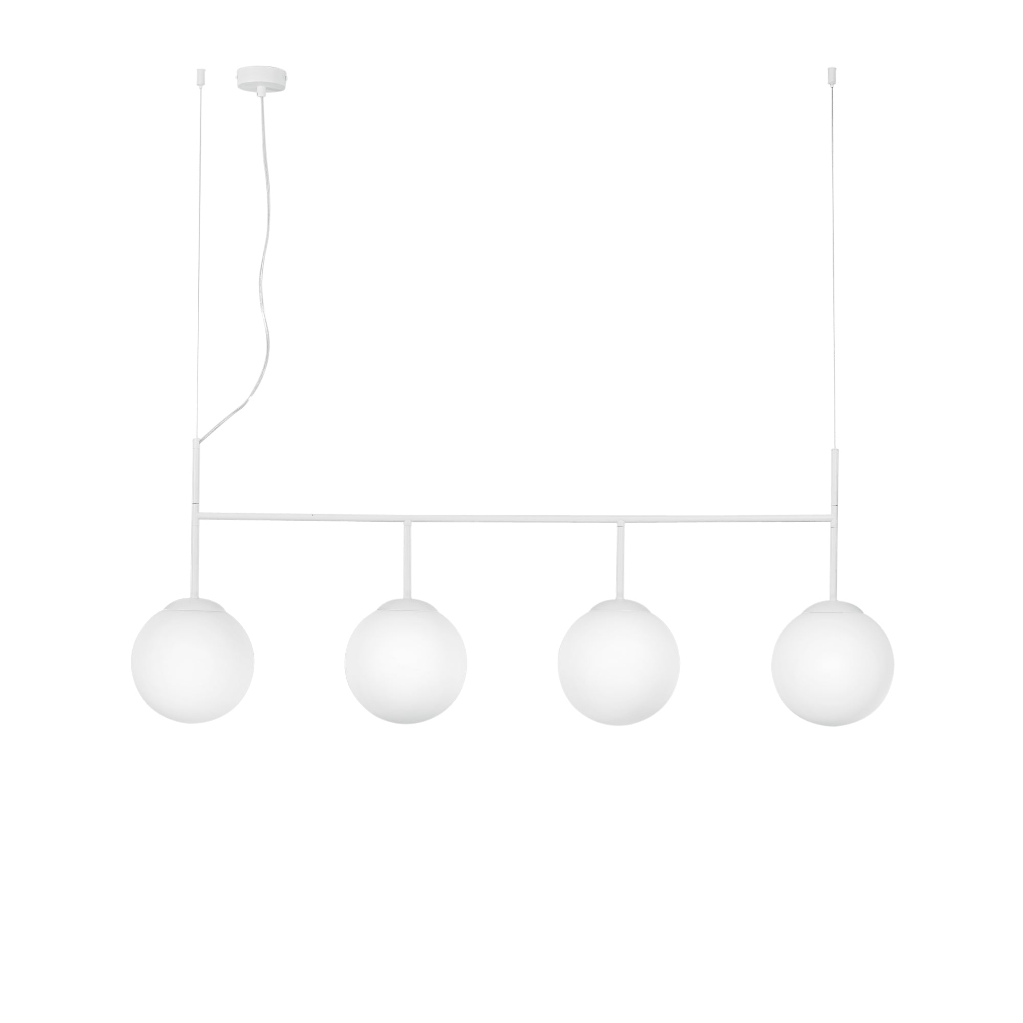BALY linear pendant 4 lights in white metal - Luce Ambiente e Design