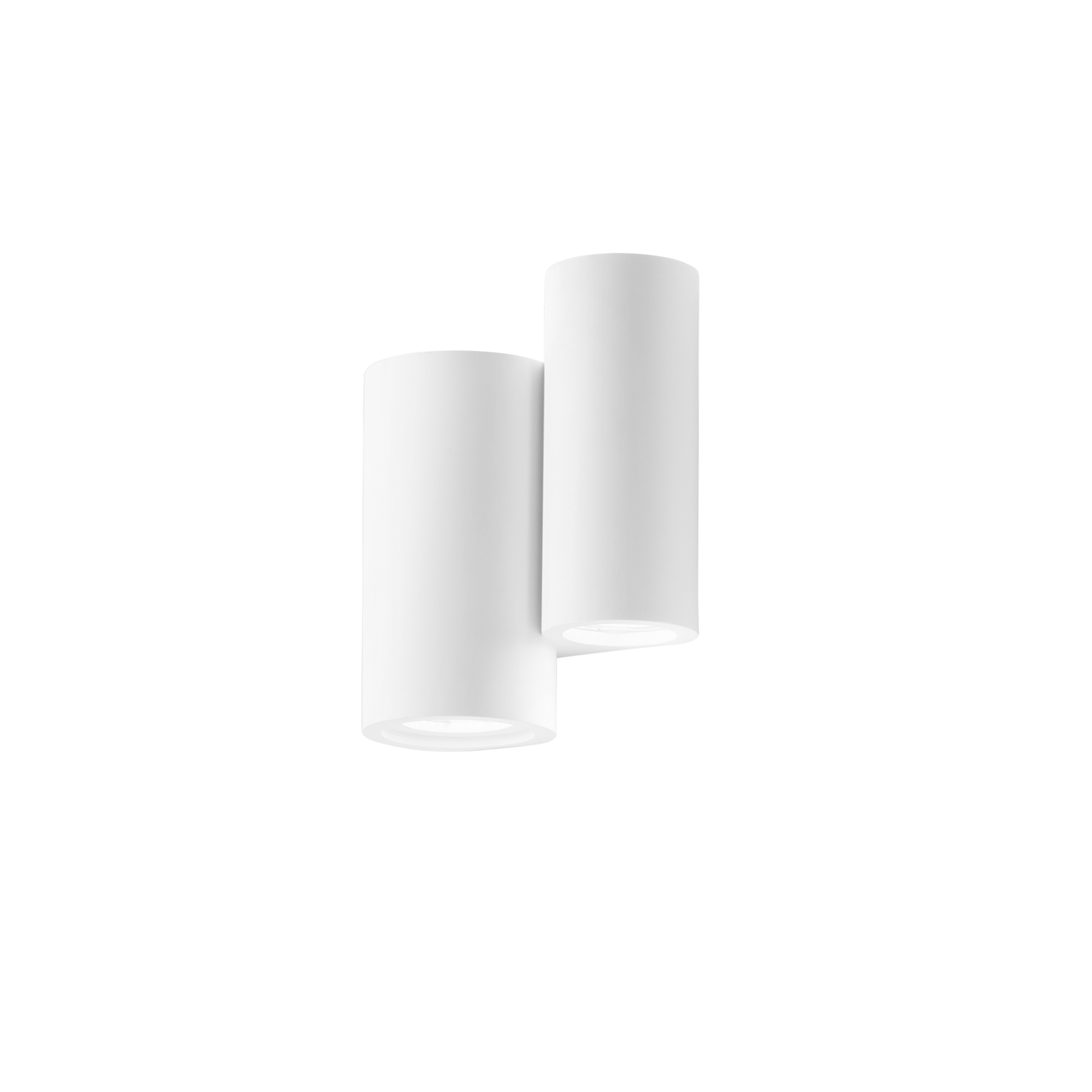 BANJIE double wall light in paintable white plaster with up-and-down light - Luce Ambiente e Design