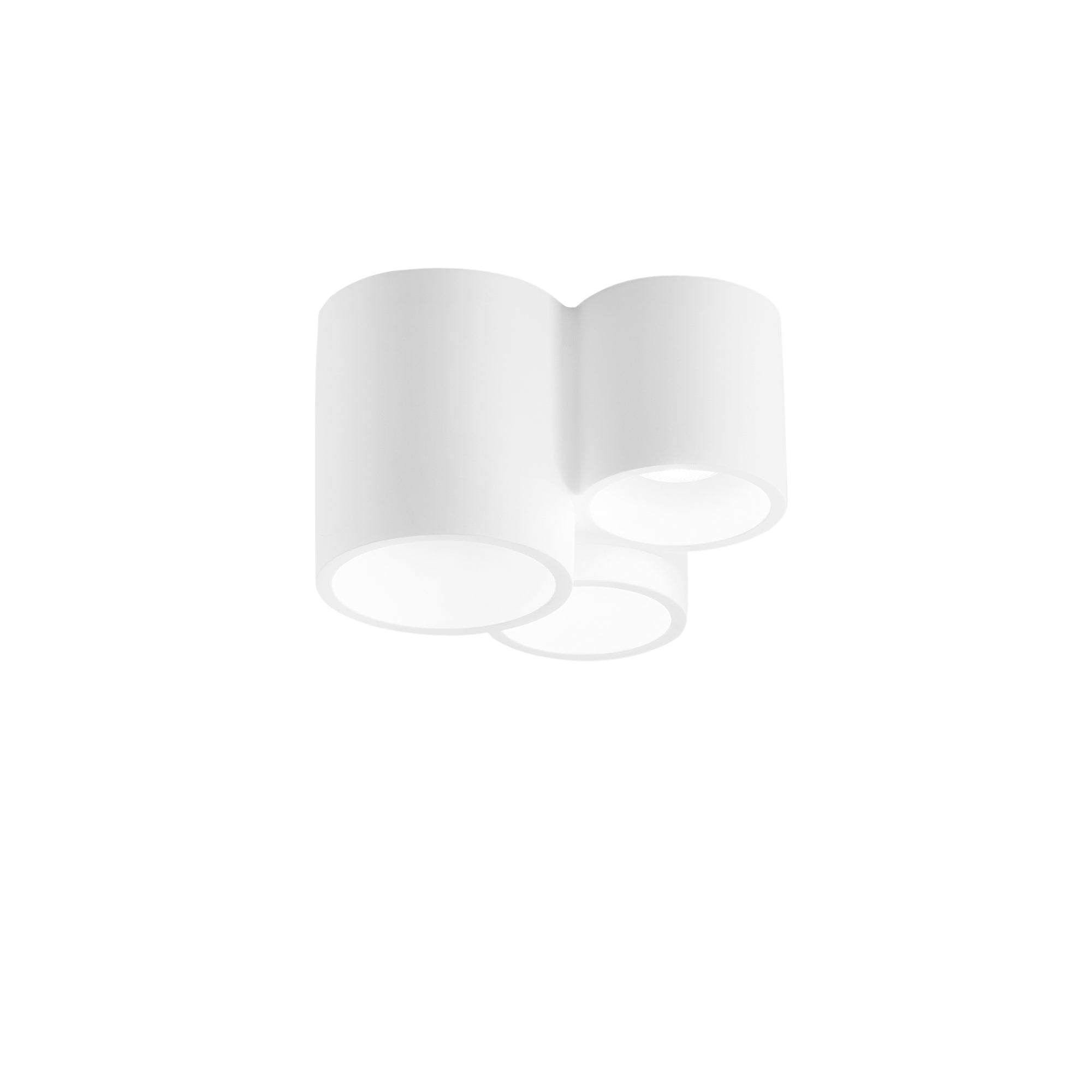 BANJIE ceiling light in paintable white plaster with three lights - Luce Ambiente e Design