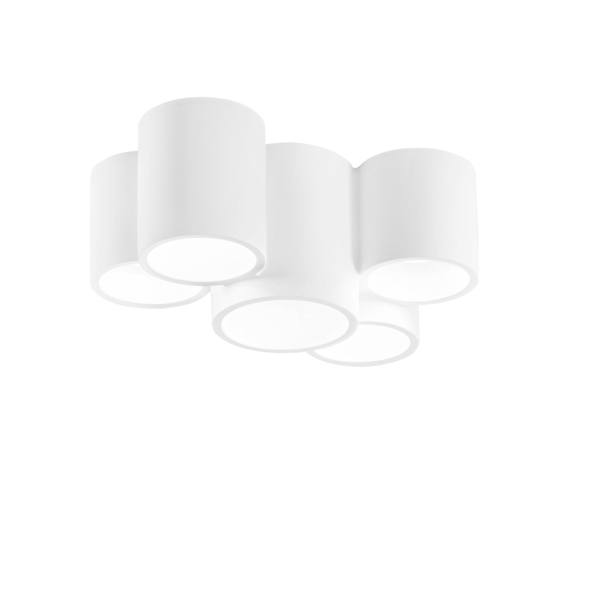 BANJIE ceiling light in paintable white plaster with five lights - Luce Ambiente e Design