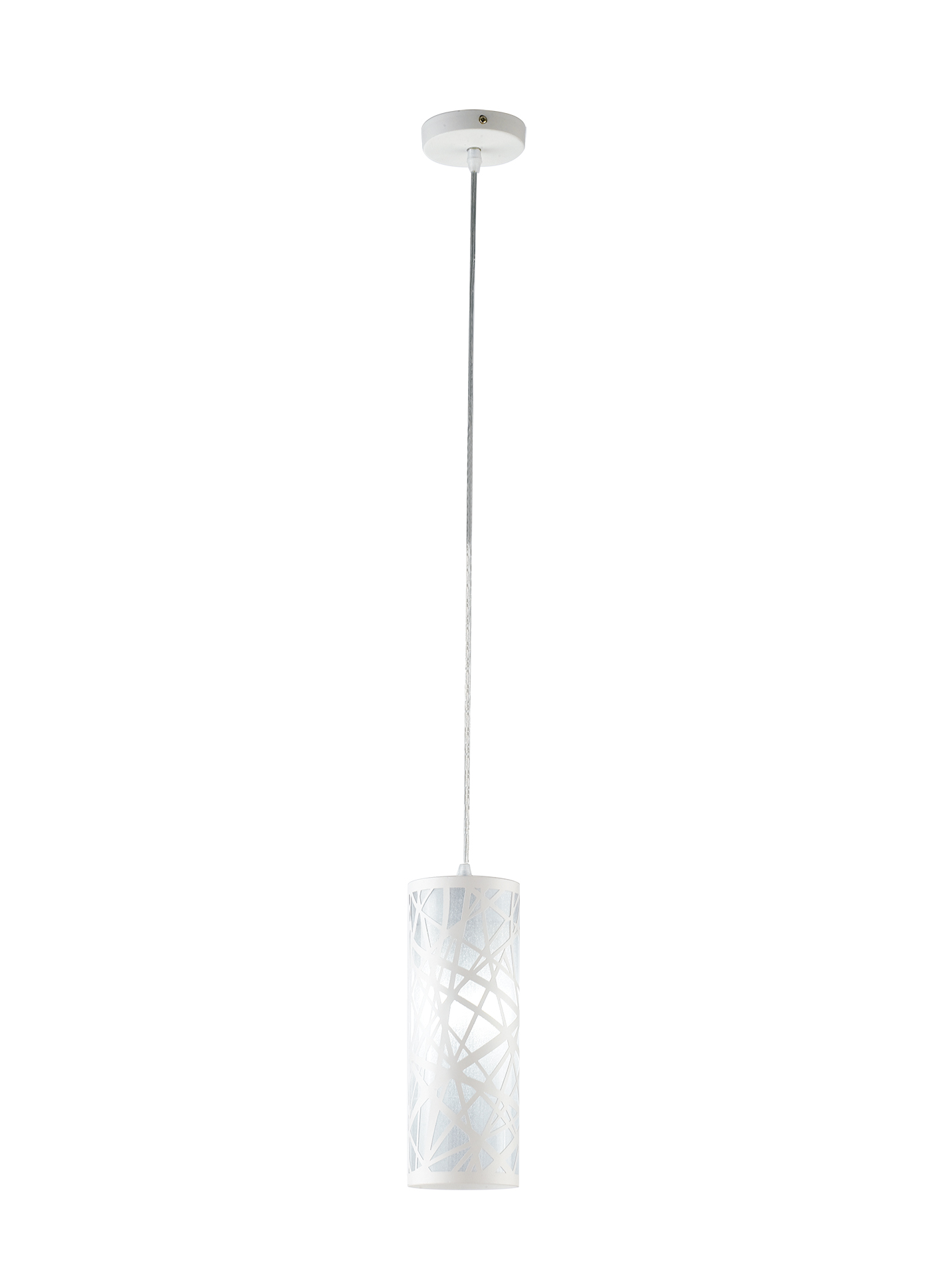 BATIK pendant in white steel with laser-cut decoration 10 cm - Luce Ambiente e Design
