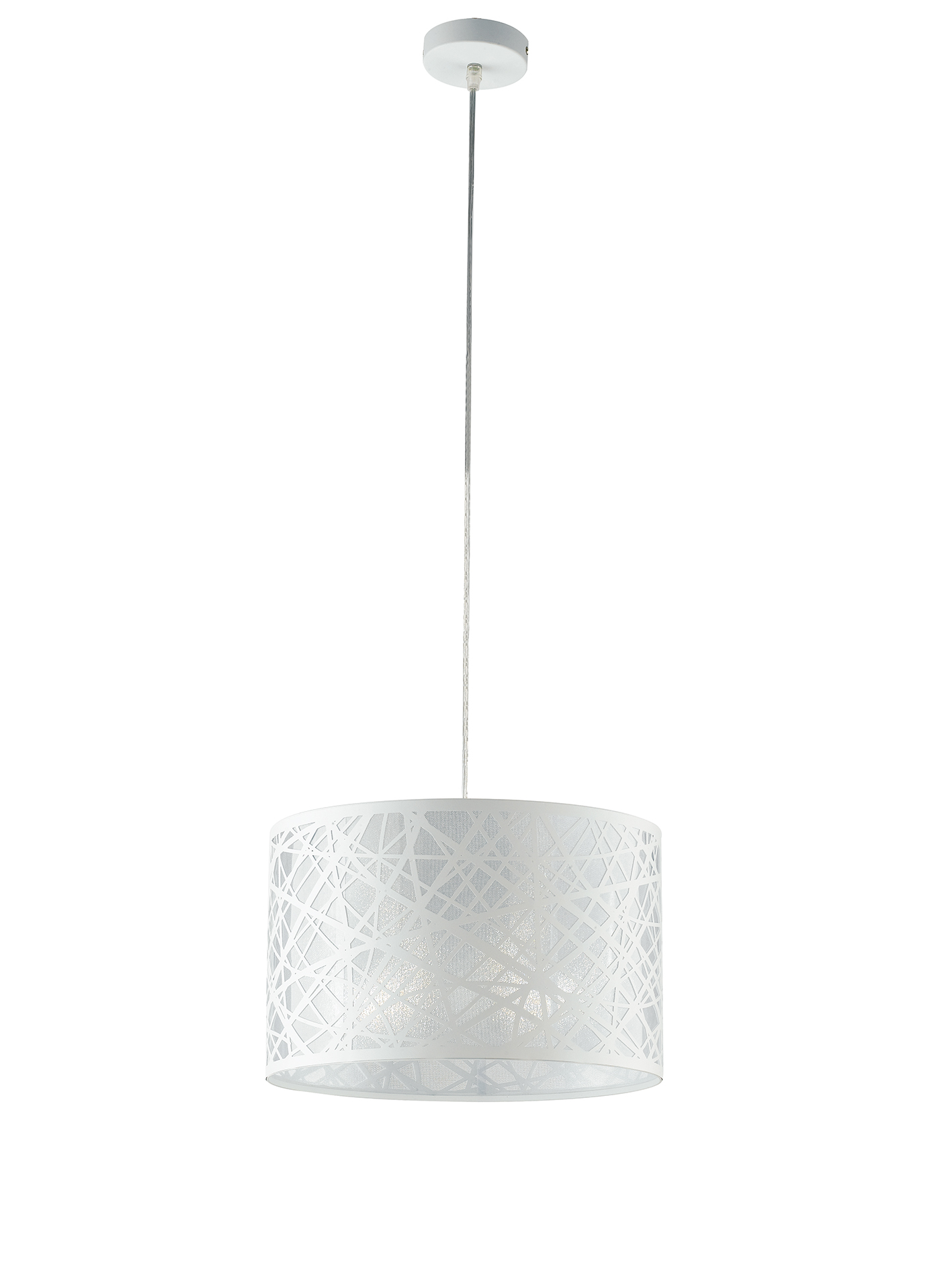 BATIK pendant in white steel with laser-cut decoration 35 cm - Luce Ambiente e Design