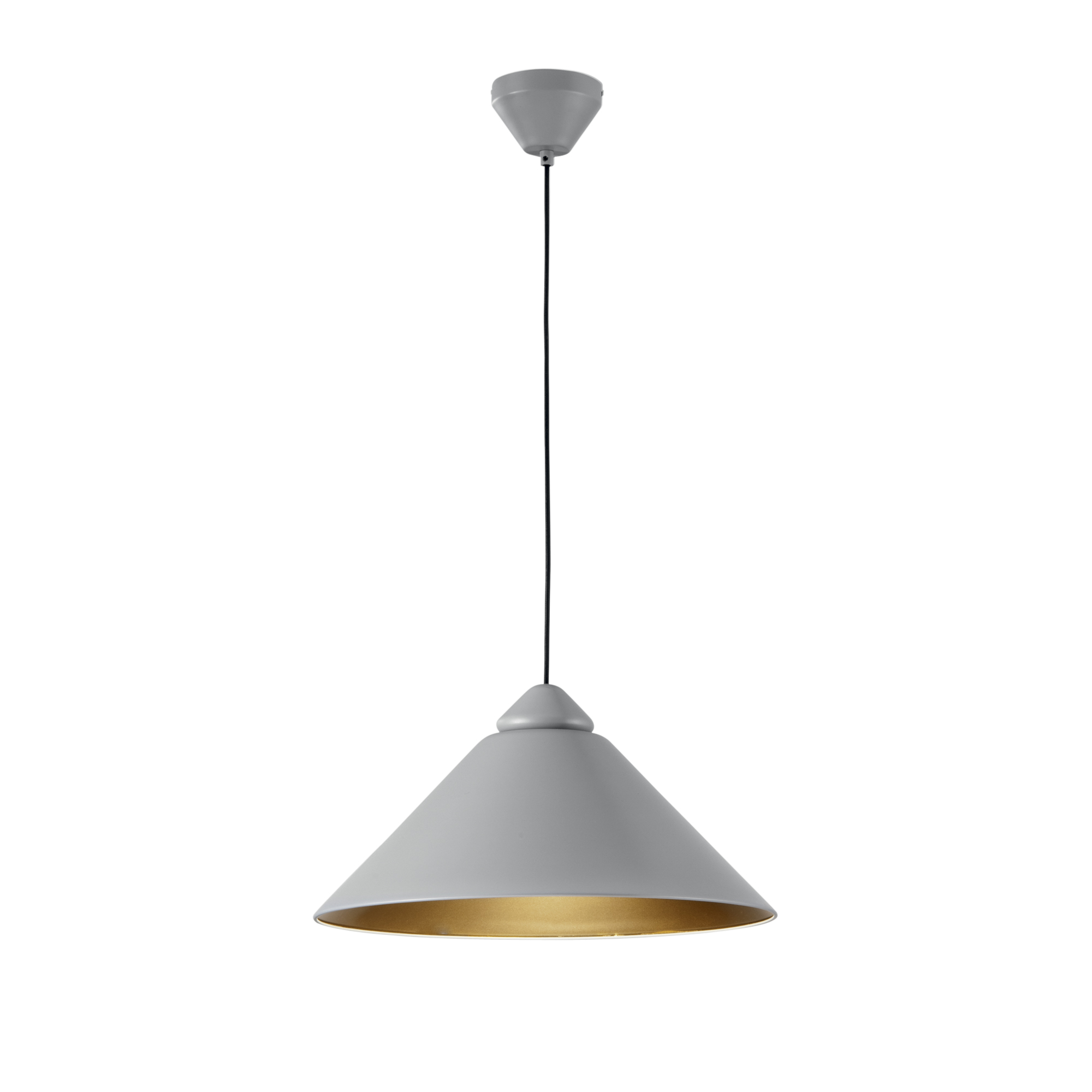 BIGBANG pendant light with cone diffuser in grey metal - Luce Ambiente e Design