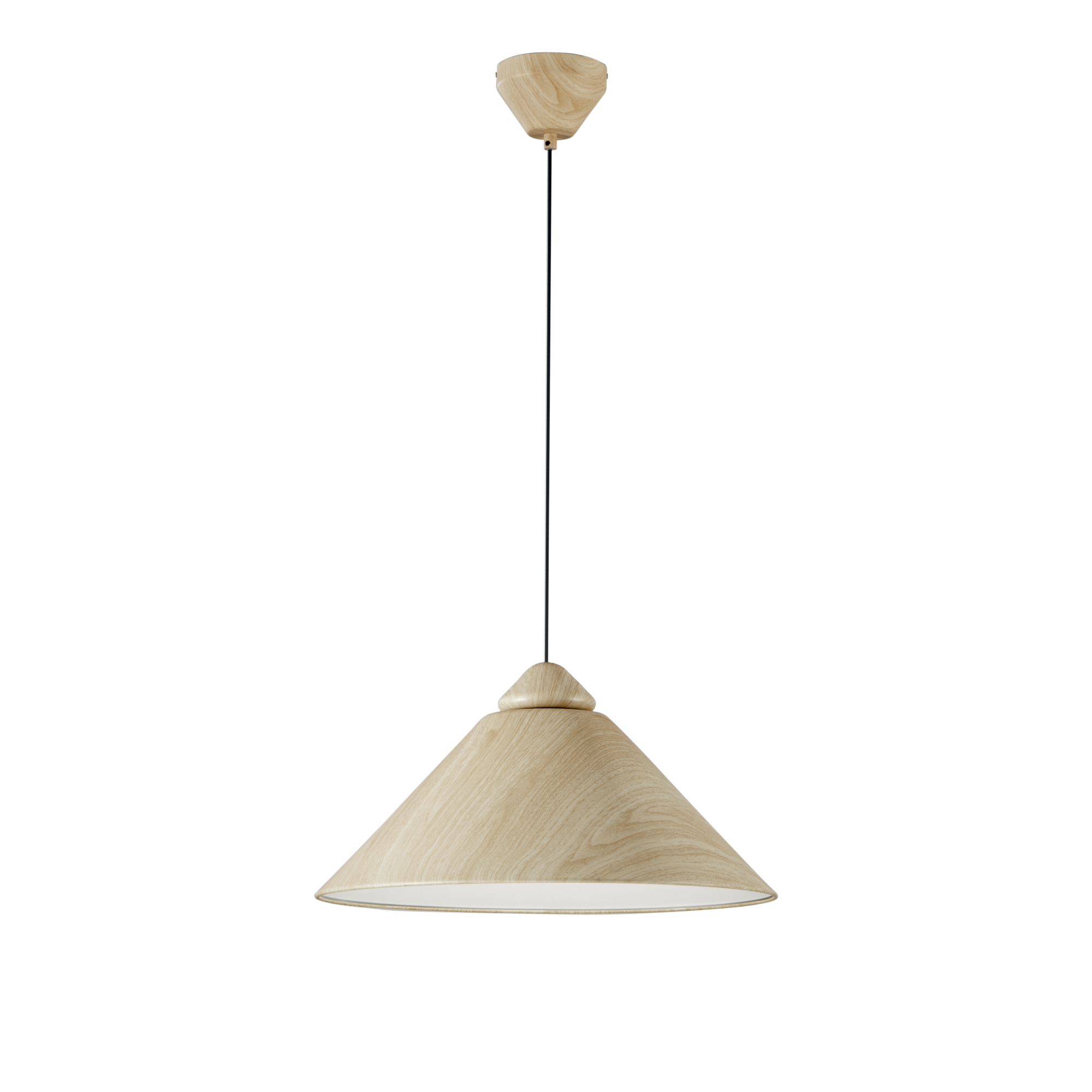 BIGBANG pendant light with cone diffuser in light wood-colour metal - Luce Ambiente e Design