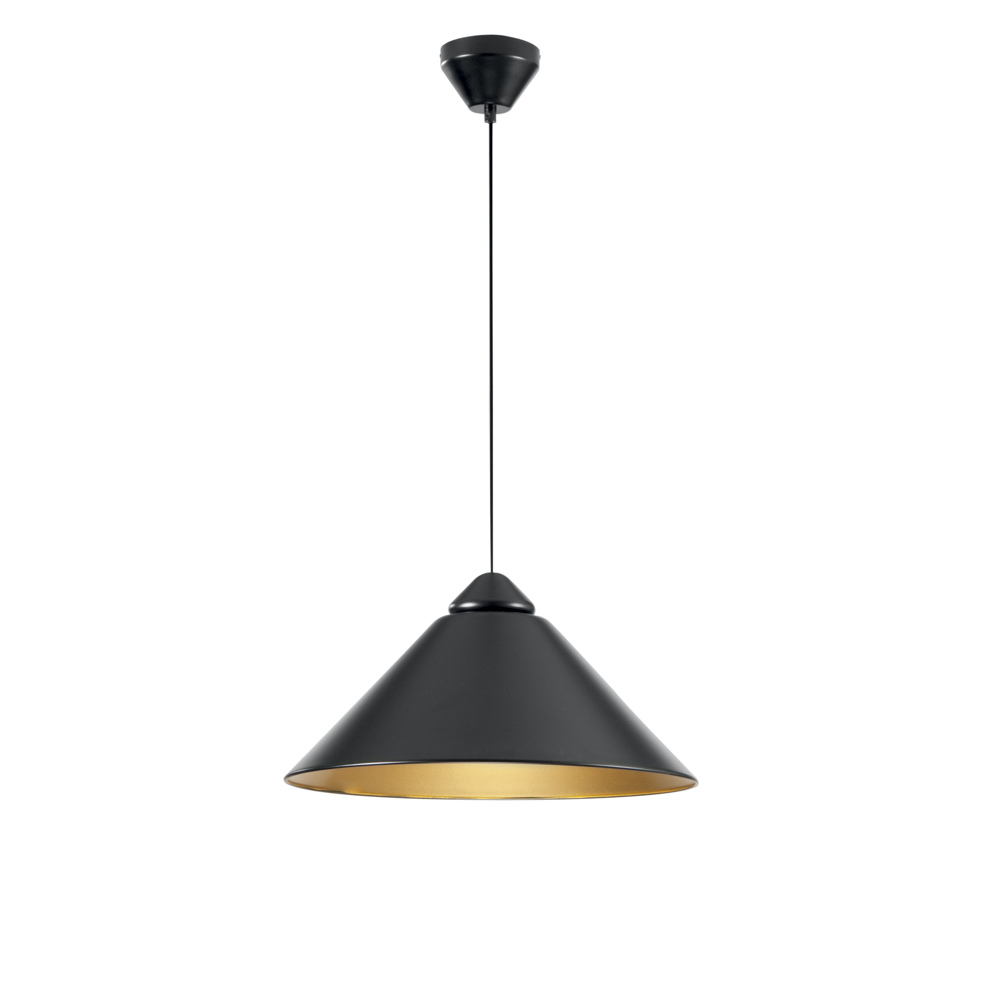BIGBANG pendant light with cone diffuser in black metal - Luce Ambiente e Design