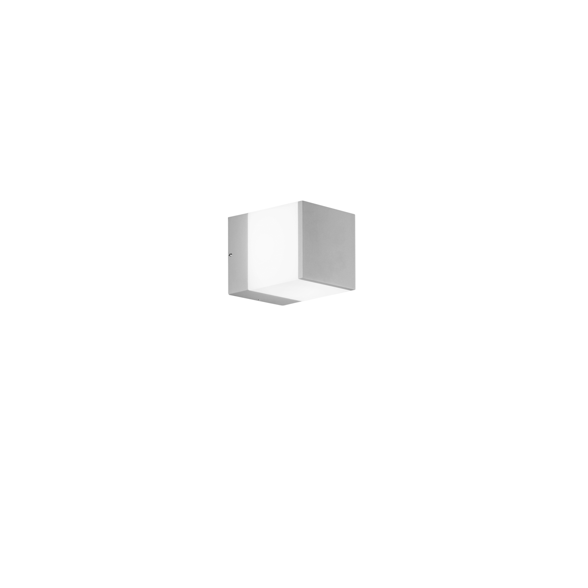 BOOSTER outdoor wall light in silver metal 13x13 cm IP65 - Intec