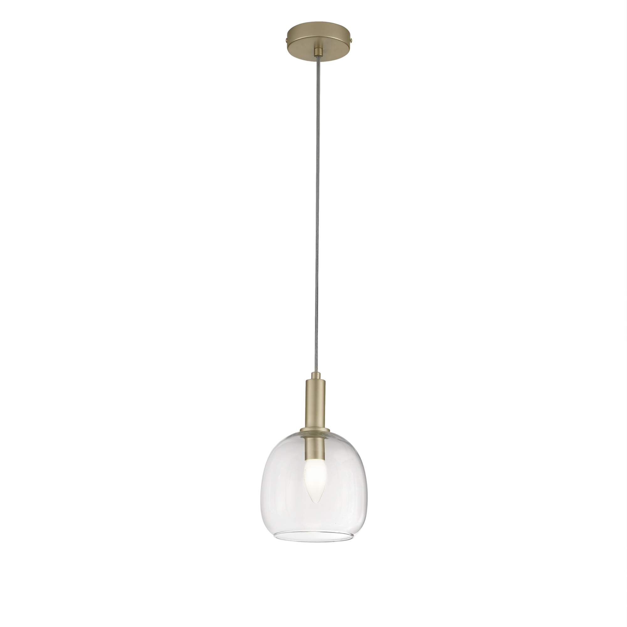 BRANDY pendant light with gold finish and single blown-glass diffuser - Luce Ambiente e Design