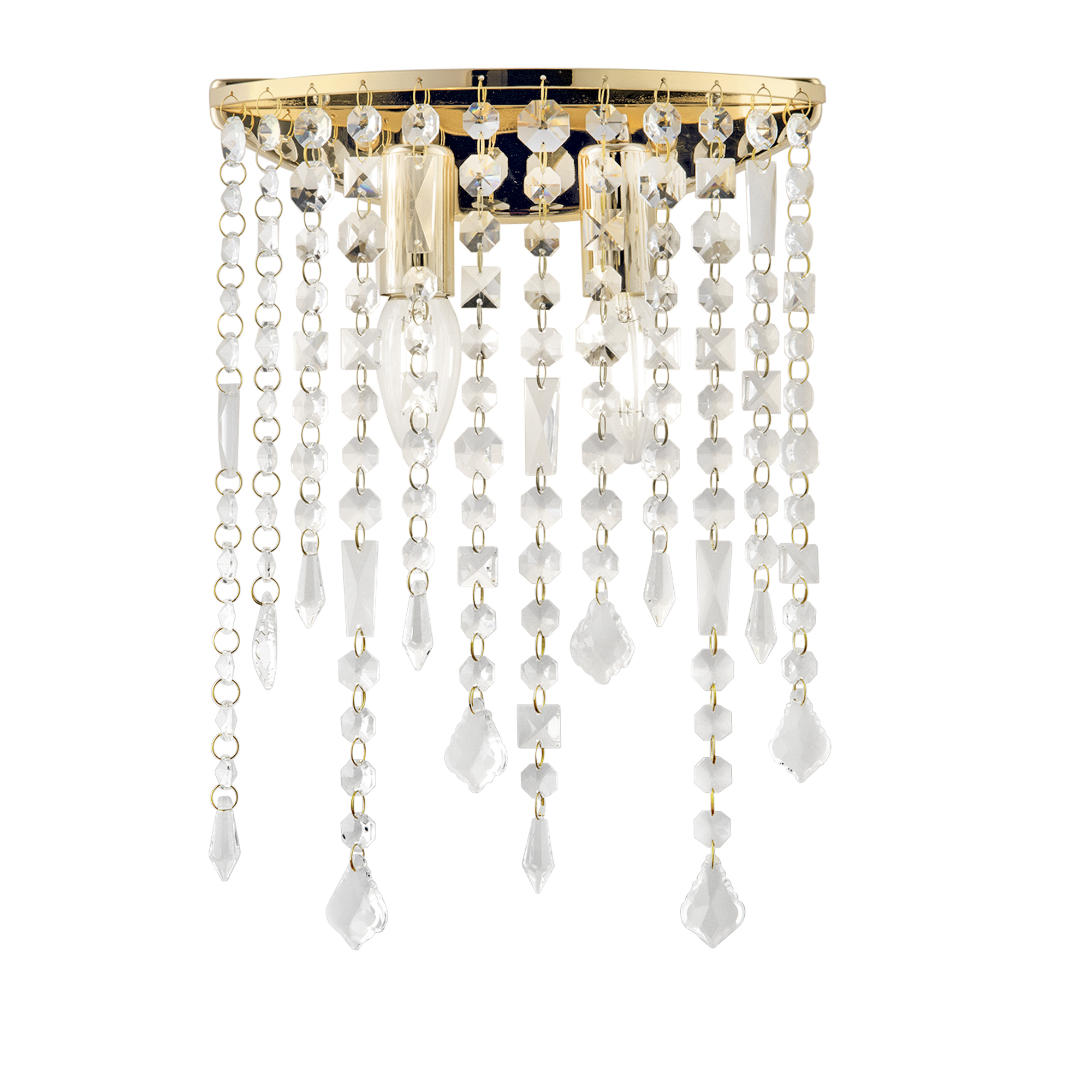 BREEZE wall light in chrome metal with crystal pendants - Luce Ambiente e Design