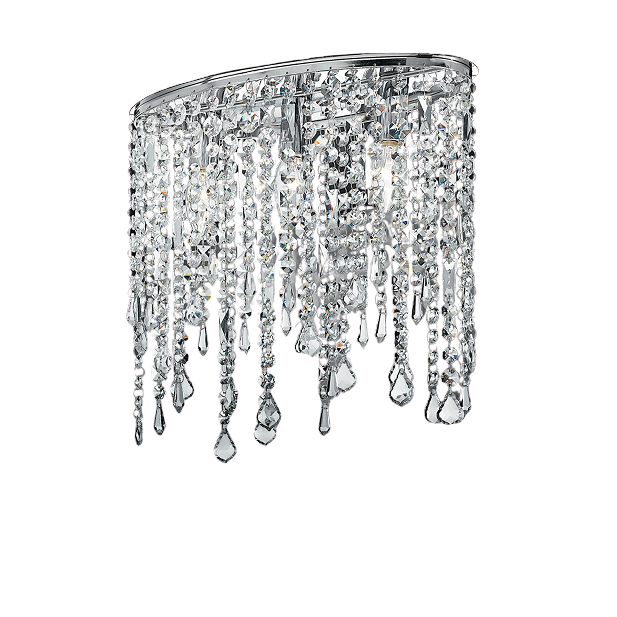 BREEZE ceiling light in chrome metal with crystal pendants - Luce Ambiente e Design